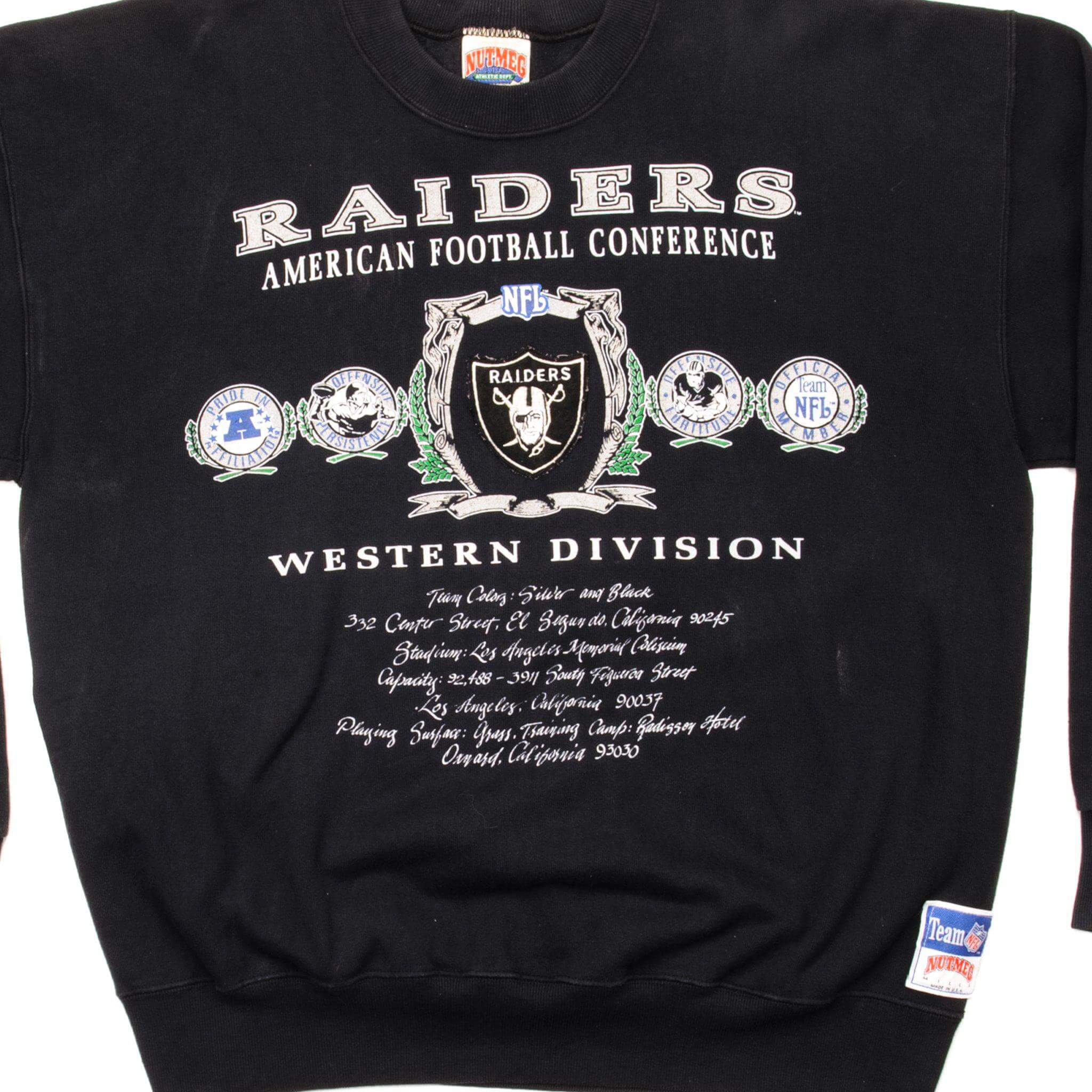 VINTAGE NFL LOS ANGELES RAIDERS SWEATSHIRT SIZE XL MADE IN USA