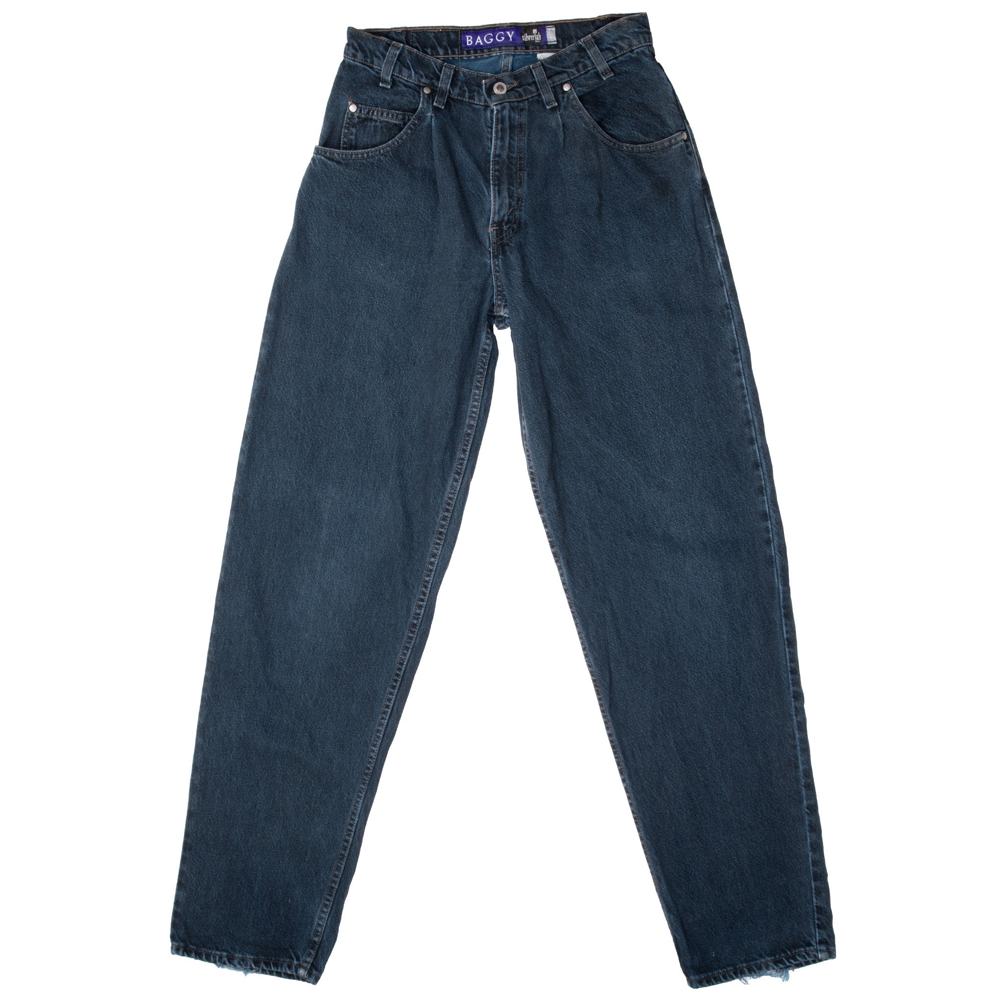Vintage Levis Baggy Silver Tab Dark Blue Indigo Jeans 2000S Size 30X34
Back Button #543