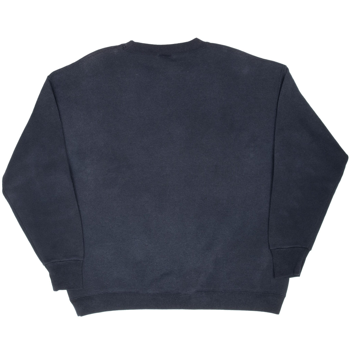 Back of black Los Angeles Raiders crewneck sweatshirt with no graphic