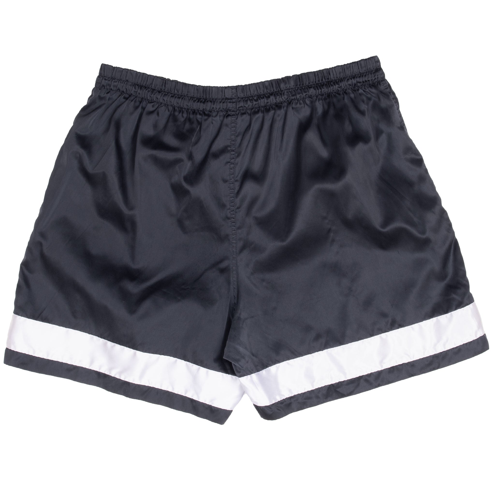 Vintage Nike Black White Classic Swoosh Basketball Track Shorts 1990S Size XL