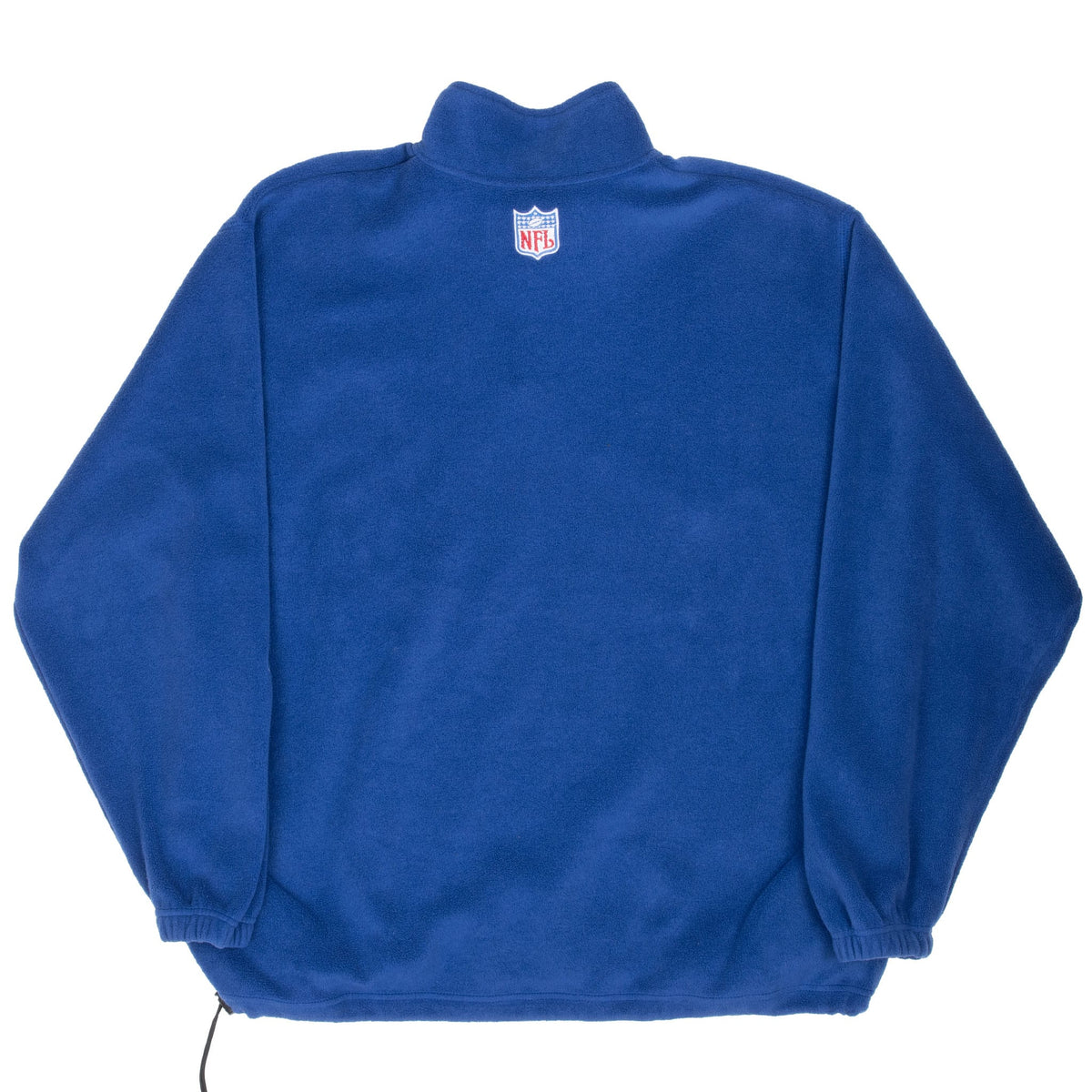 Back of blue Seattle Seahawks fleece jacket with NFL shield below the collar