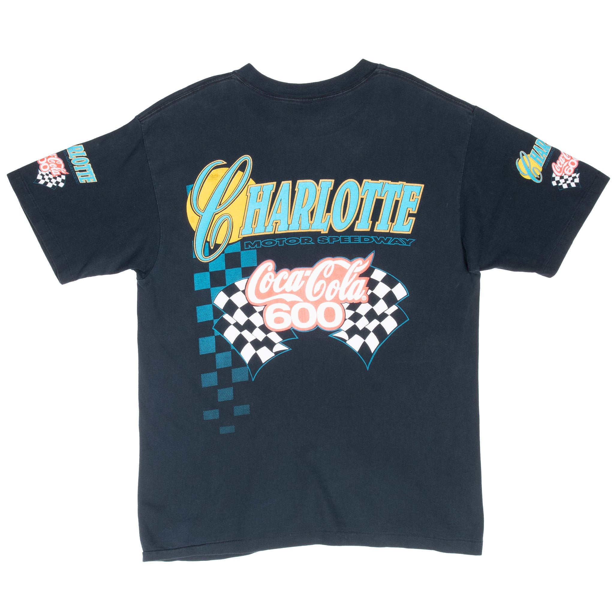 Vintage Nascar Charlotte Coca Cola Motor Speedway 1990S Tee Shirt Size Large Made In Usa With Single Stitch Sleeves