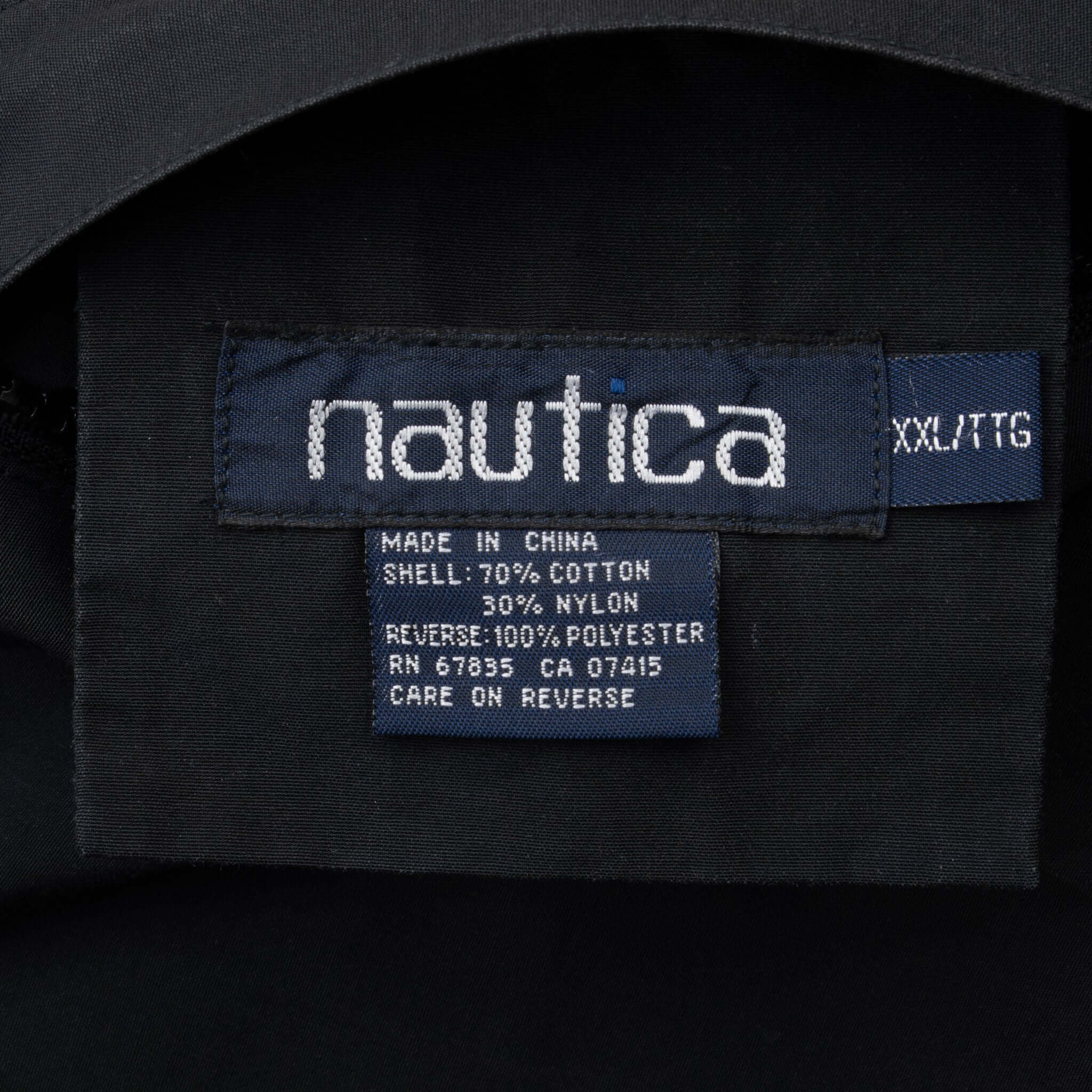 Vintage Nautica Sport Black Reversible Fleece Jacket 1990S Size 2XL