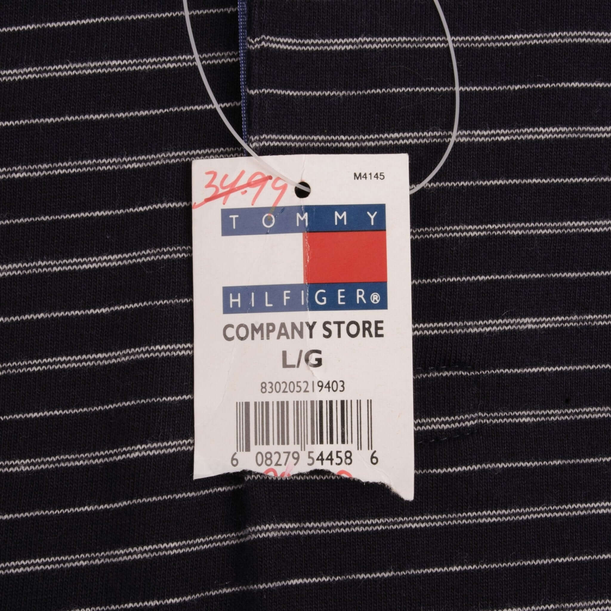 Vintage Tommy Hilfiger Long Sleeve Striped Polo Shirt 1990S Size Large Deadstock