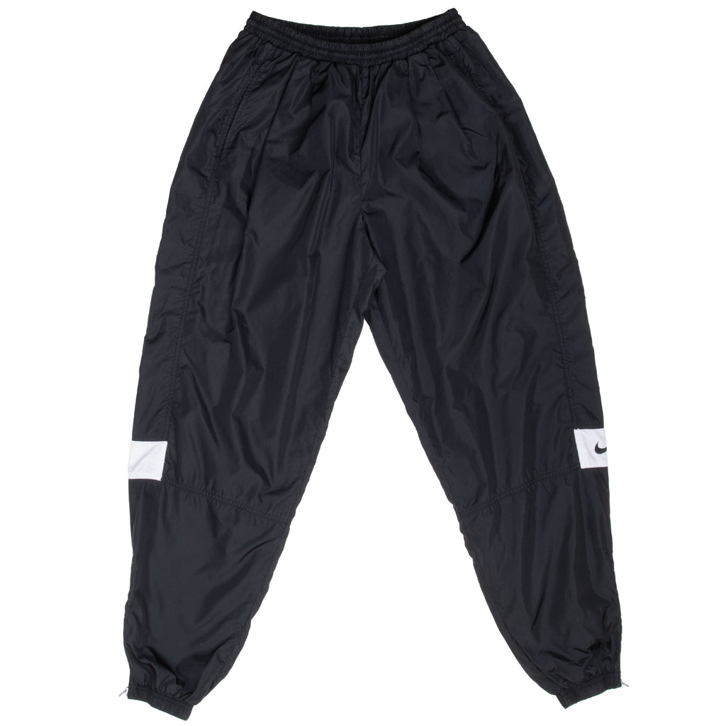 Vintage Nike Classic Swoosh Black Nylon Track Pants 1990S Size Large