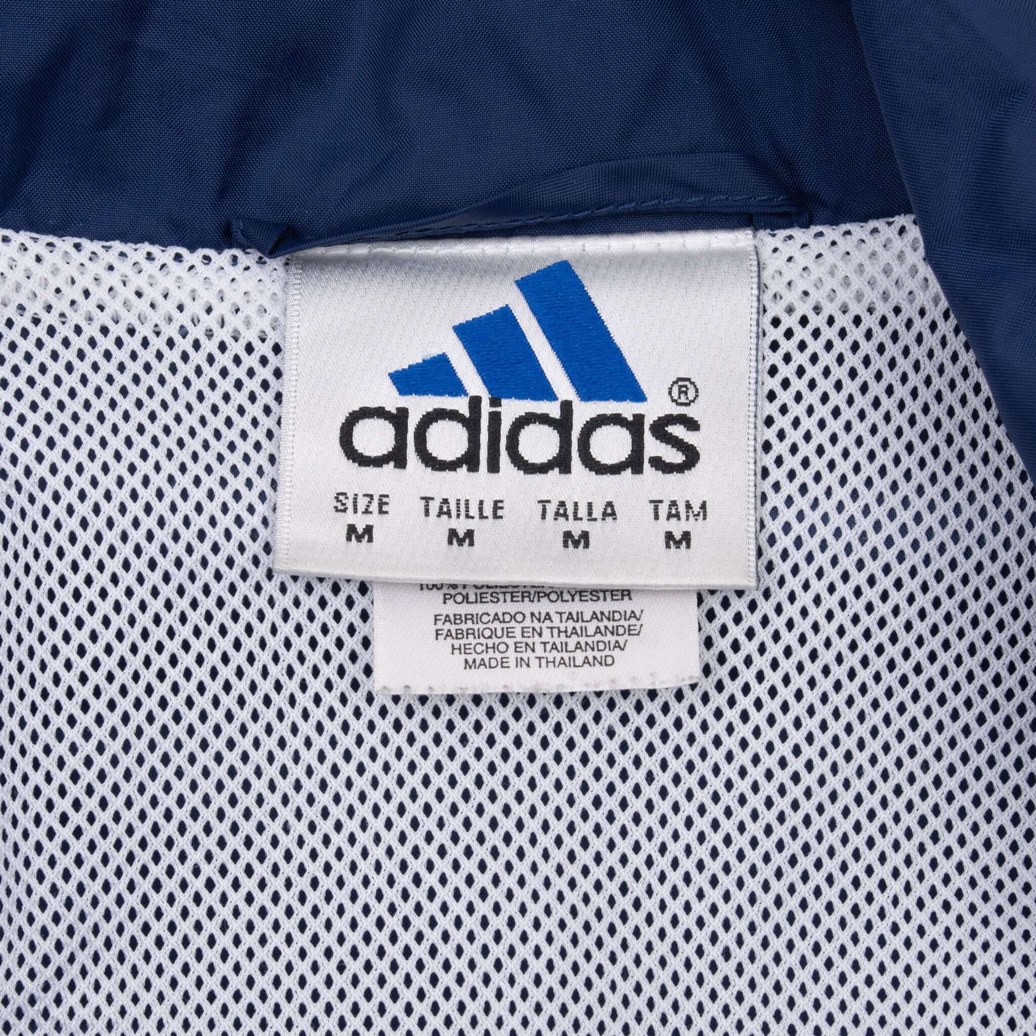 Vintage Adidas Blue Nylon Windbreaker Jacket 1990S Size Medium