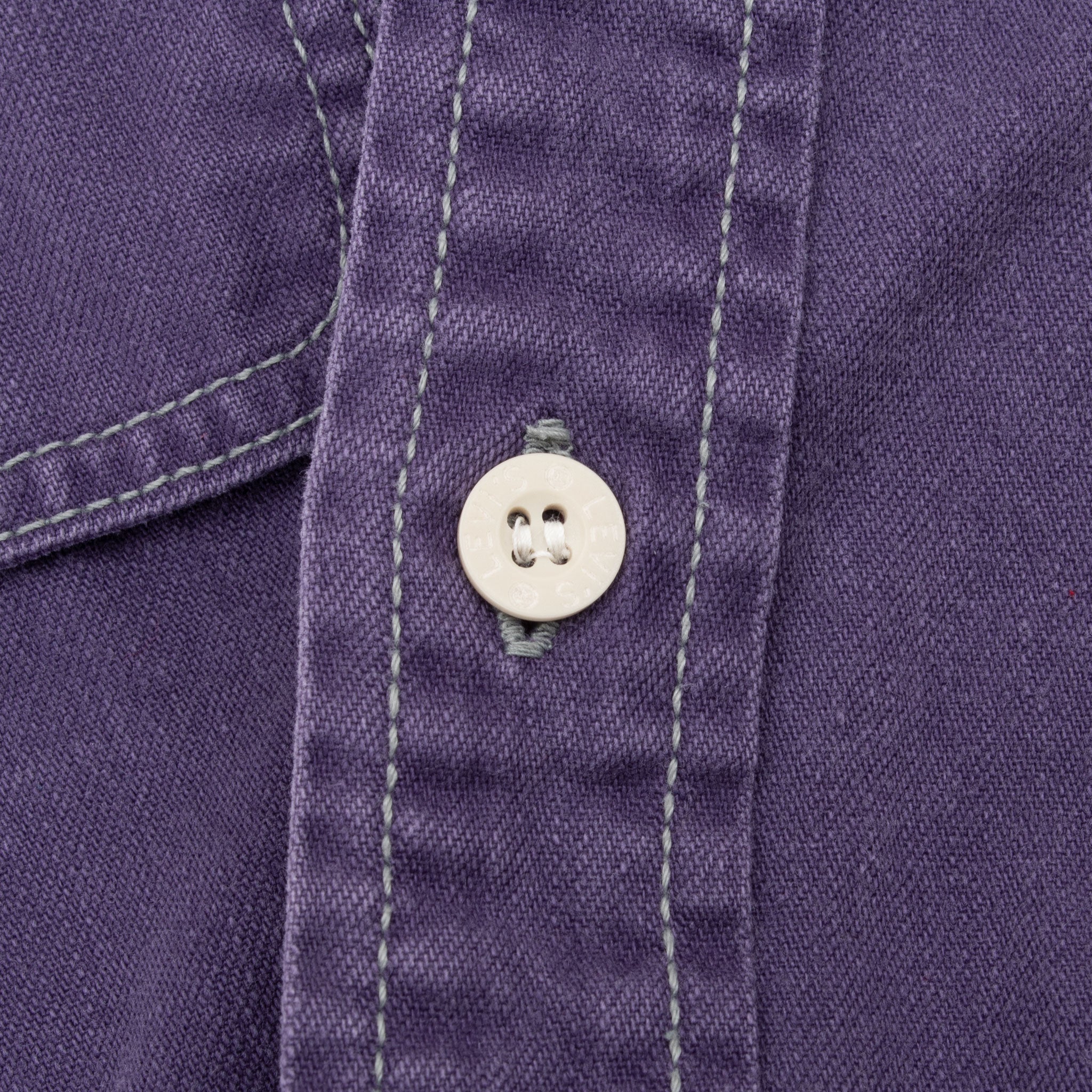 Vintage Levis Pocket Purple Denim Shirt 1990S Size XL