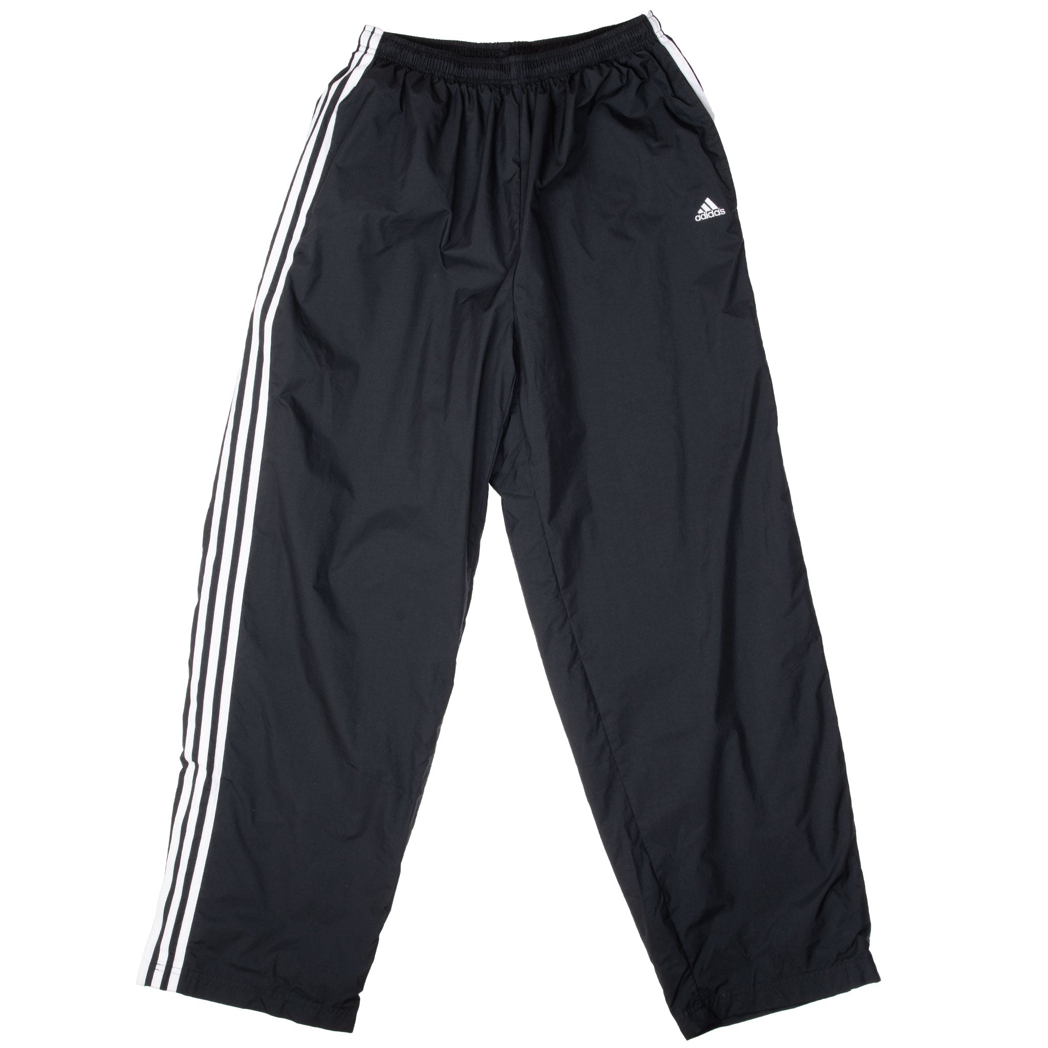 Vintage Adidas Three Stripes Black Nylon Track Pants 1990S Size XL