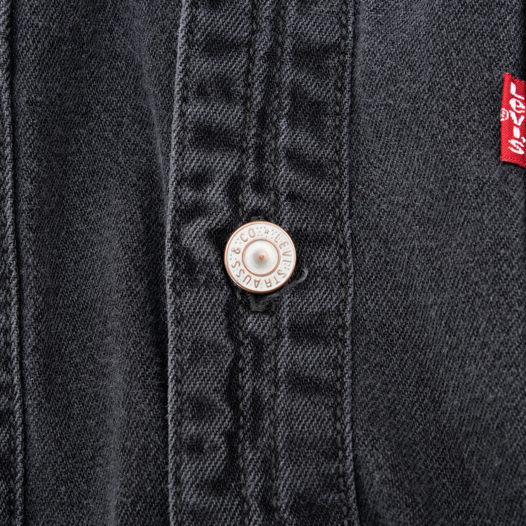 Vintage Levis Red Tab Denim Black Pocket Shirt 2000S Size Medium