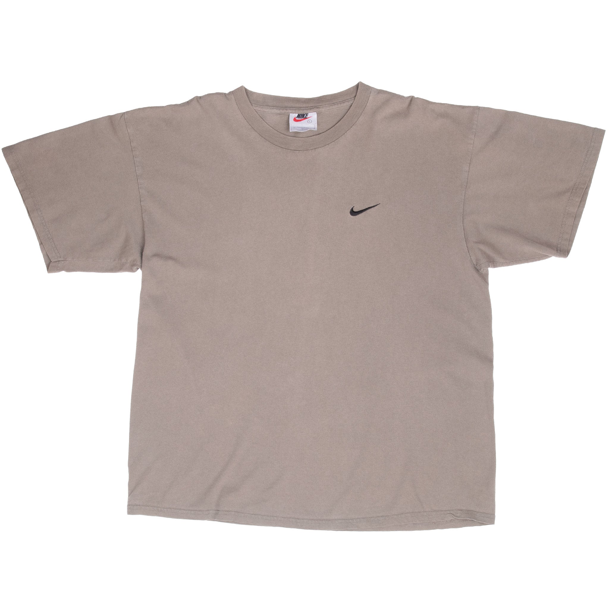 Vintage Nike Classic Swoosh Khaki Green Tee Shirt 1990S Size Large