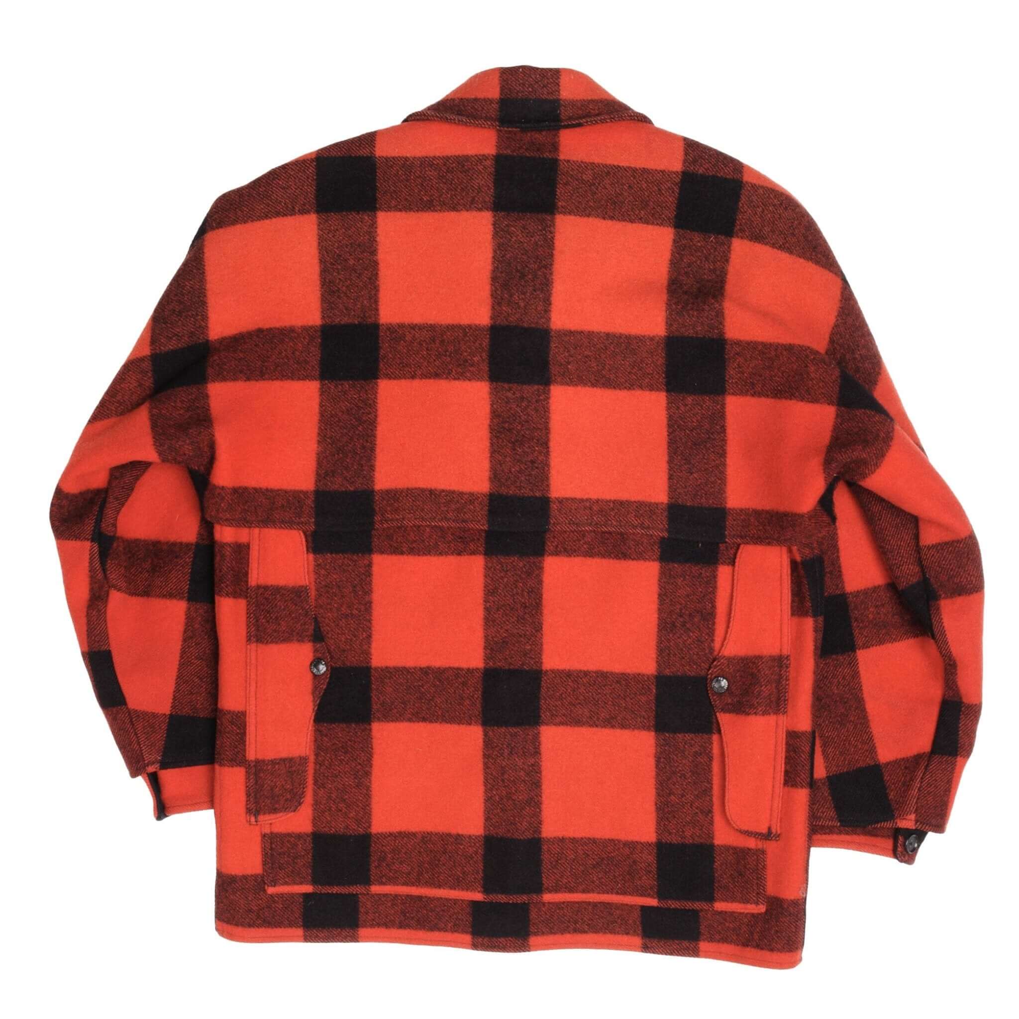 Vintage Original CC Filson Co Seattle Wool Double Mackinaw Cruiser Red And Black Plaid Size 40 Made In USA