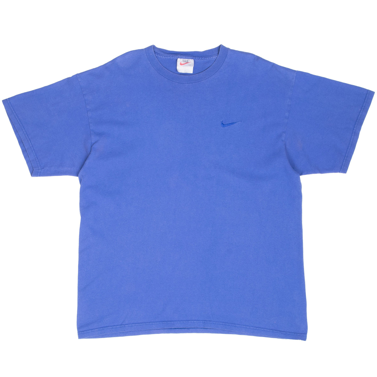 Vintage Nike Classic Swoosh Purple Blue Tee Shirt 1990S Size Large Made In Usa
