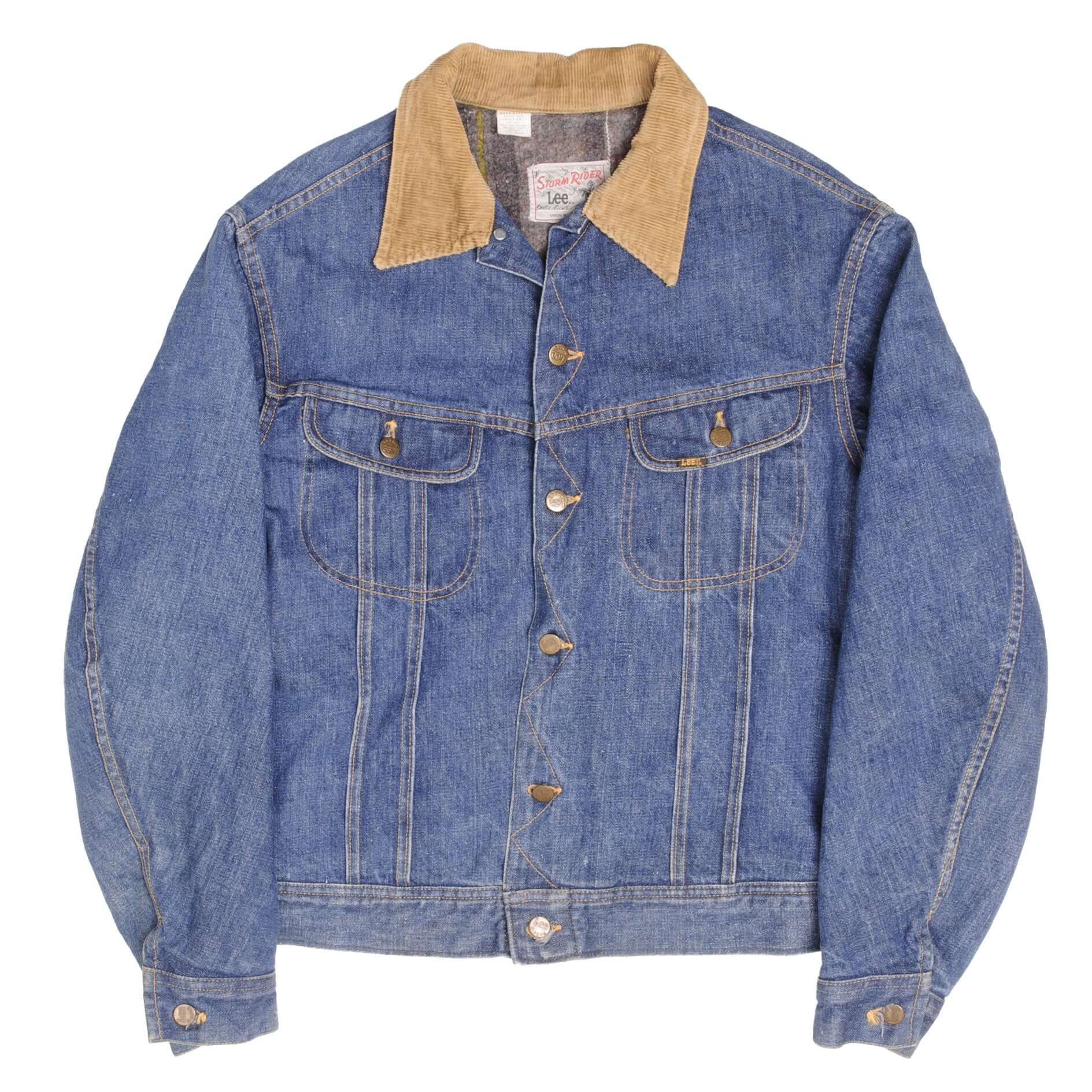 Vintage Lee Storm Rider Blanket Lined Jacket With Corduroy Collar 1970S Size XL Made In Usa