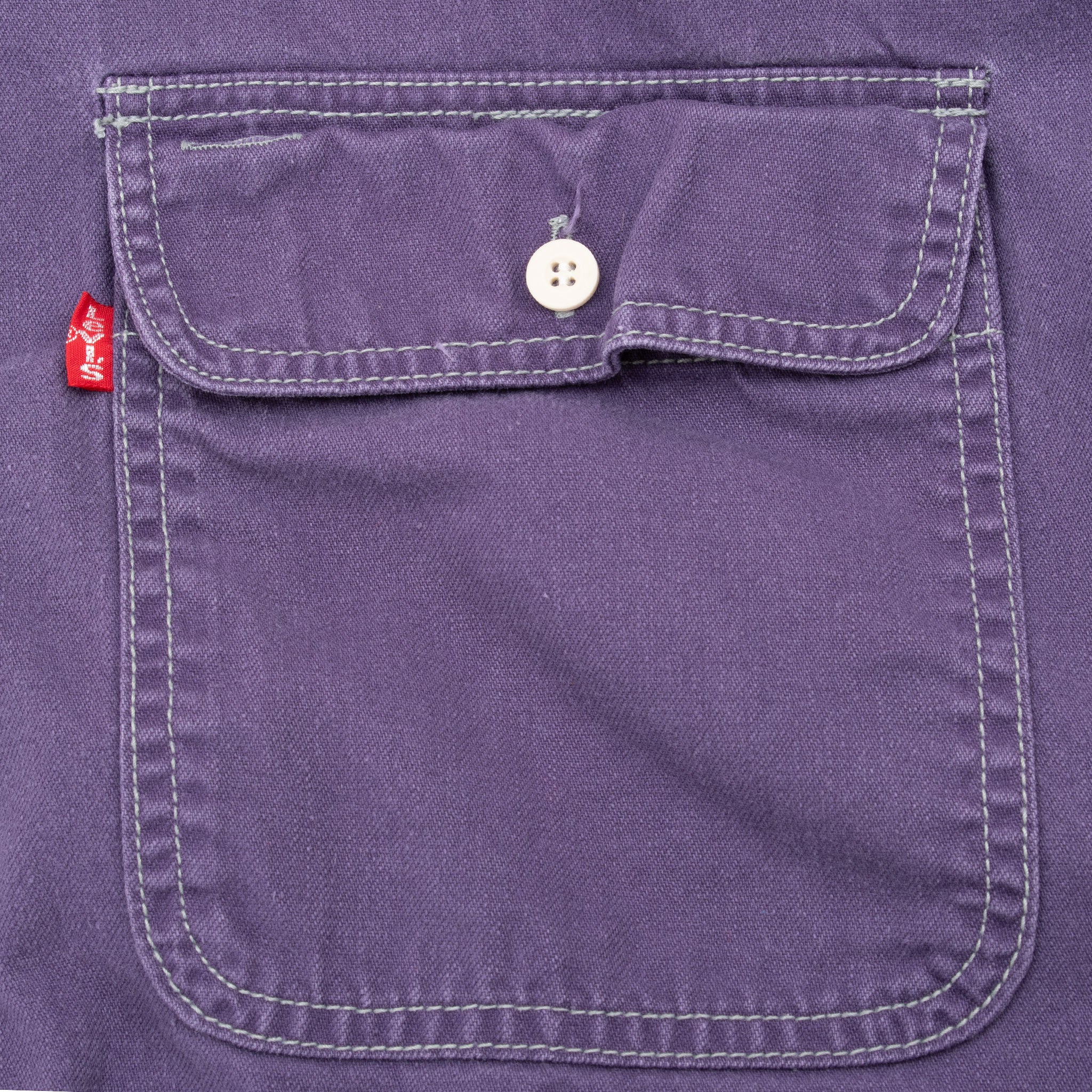 Vintage Levis Pocket Purple Denim Shirt 1990S Size XL