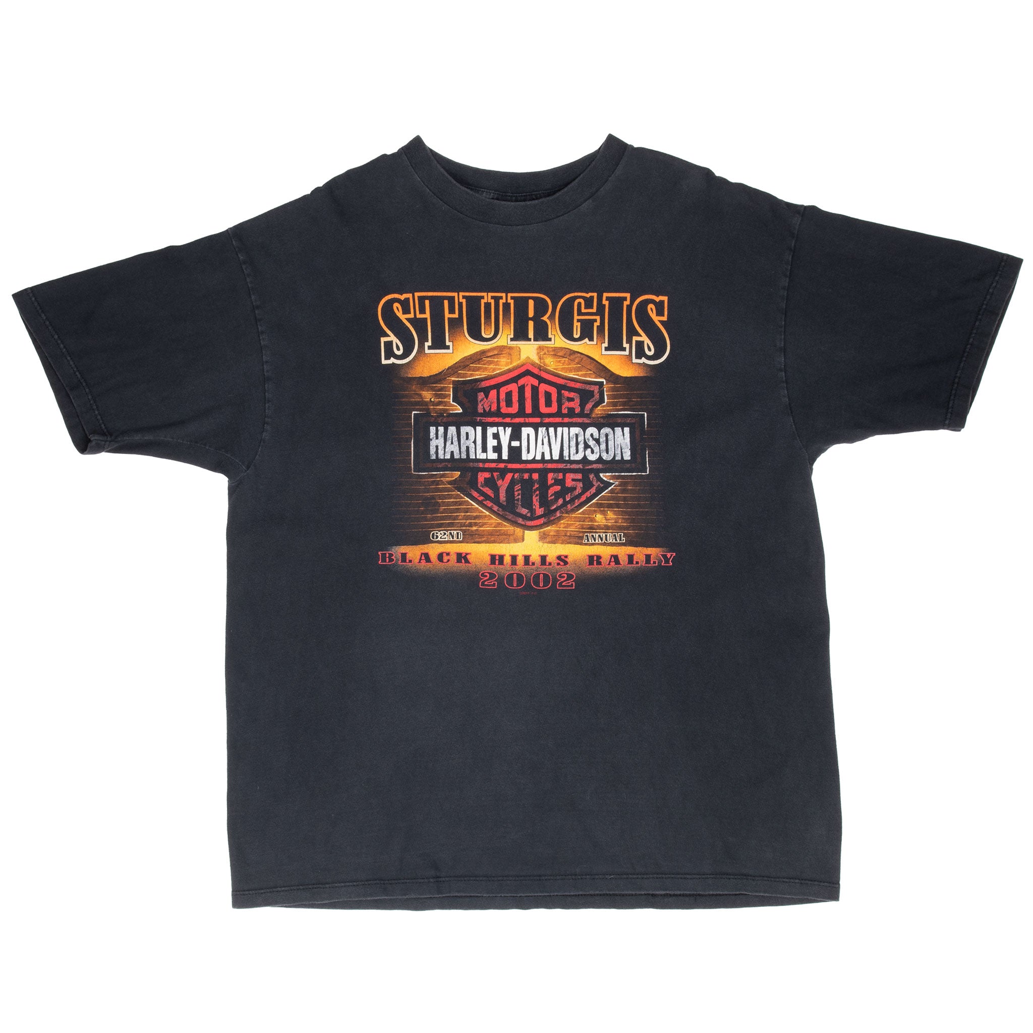Vintage Harley Davidson Sturgis Black Hills Rally 2002 Tee Shirt Size XL Made In Usaå