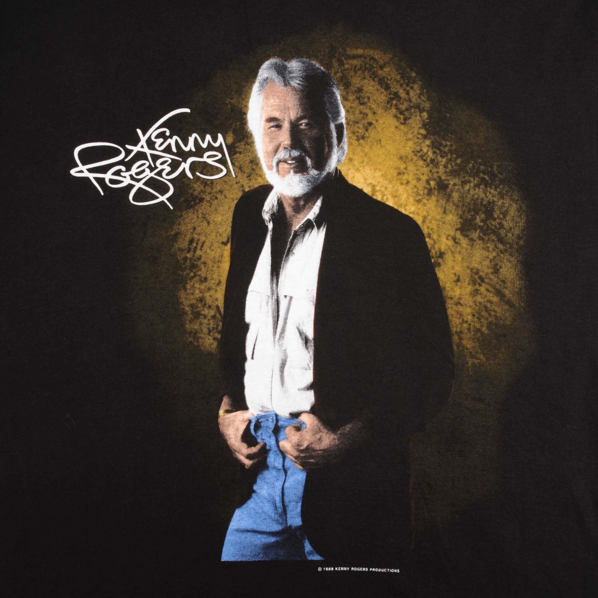 Vintage Kenny Rogers Tee Shirt 1989 Size Medium Made In USA With Single Stitch Sleeves