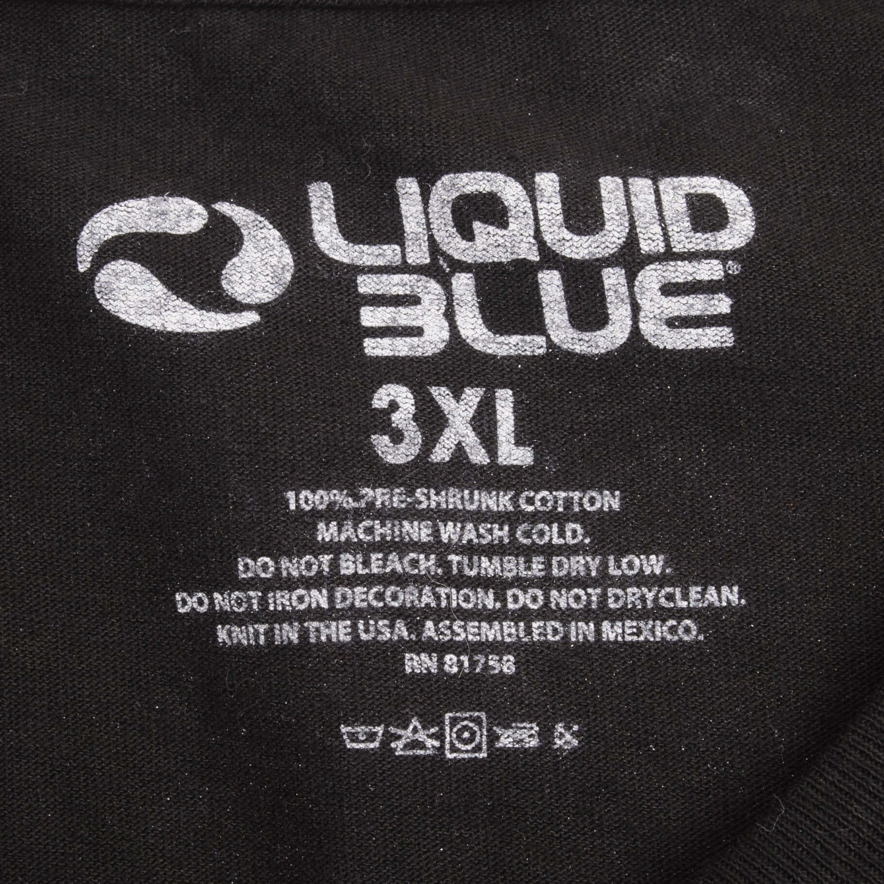 Vintage Liquid Blue Animal Print All Over Print Tee Shirt Size 3XL