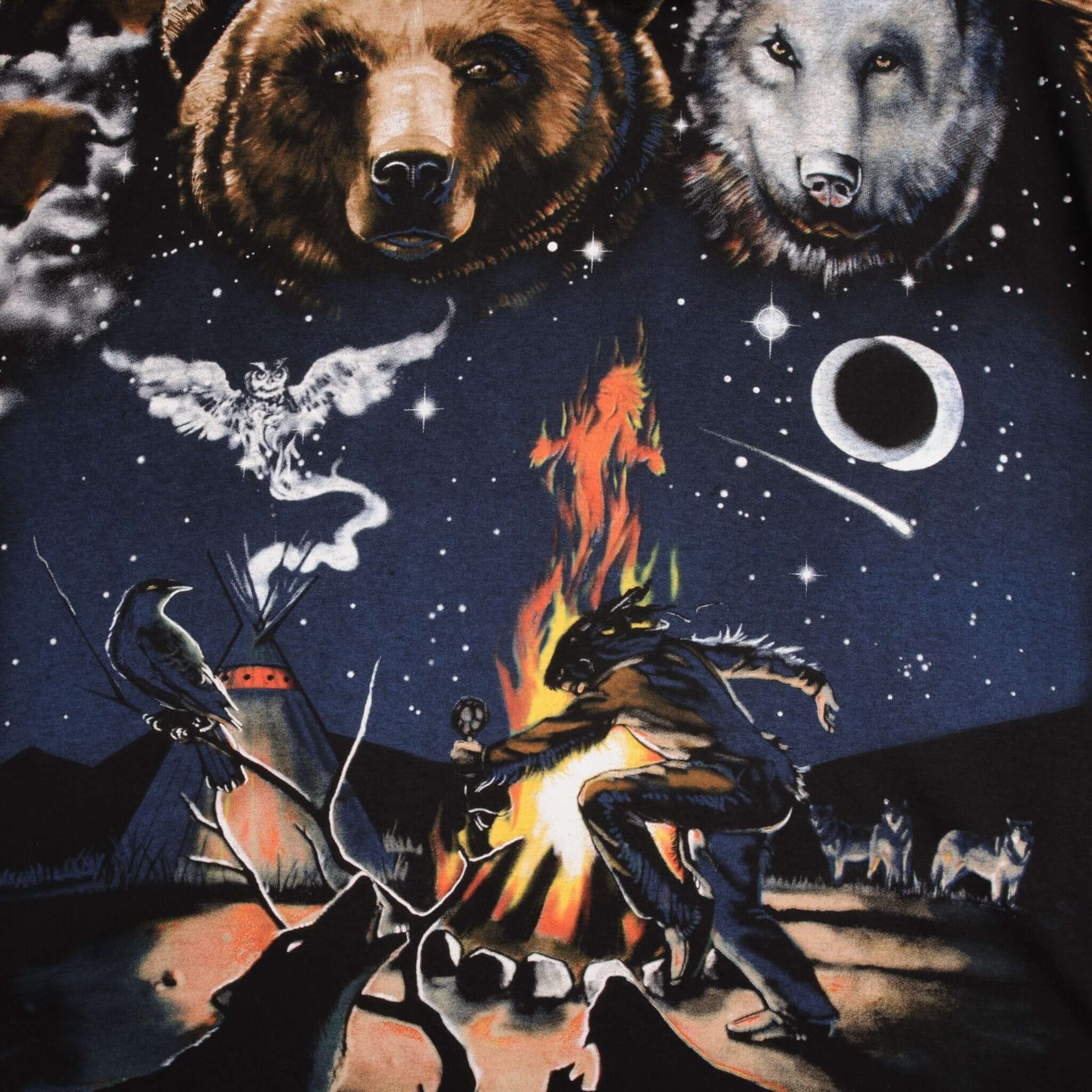 Vintage Liquid Blue Animal Print All Over Print Tee Shirt Size 3XL