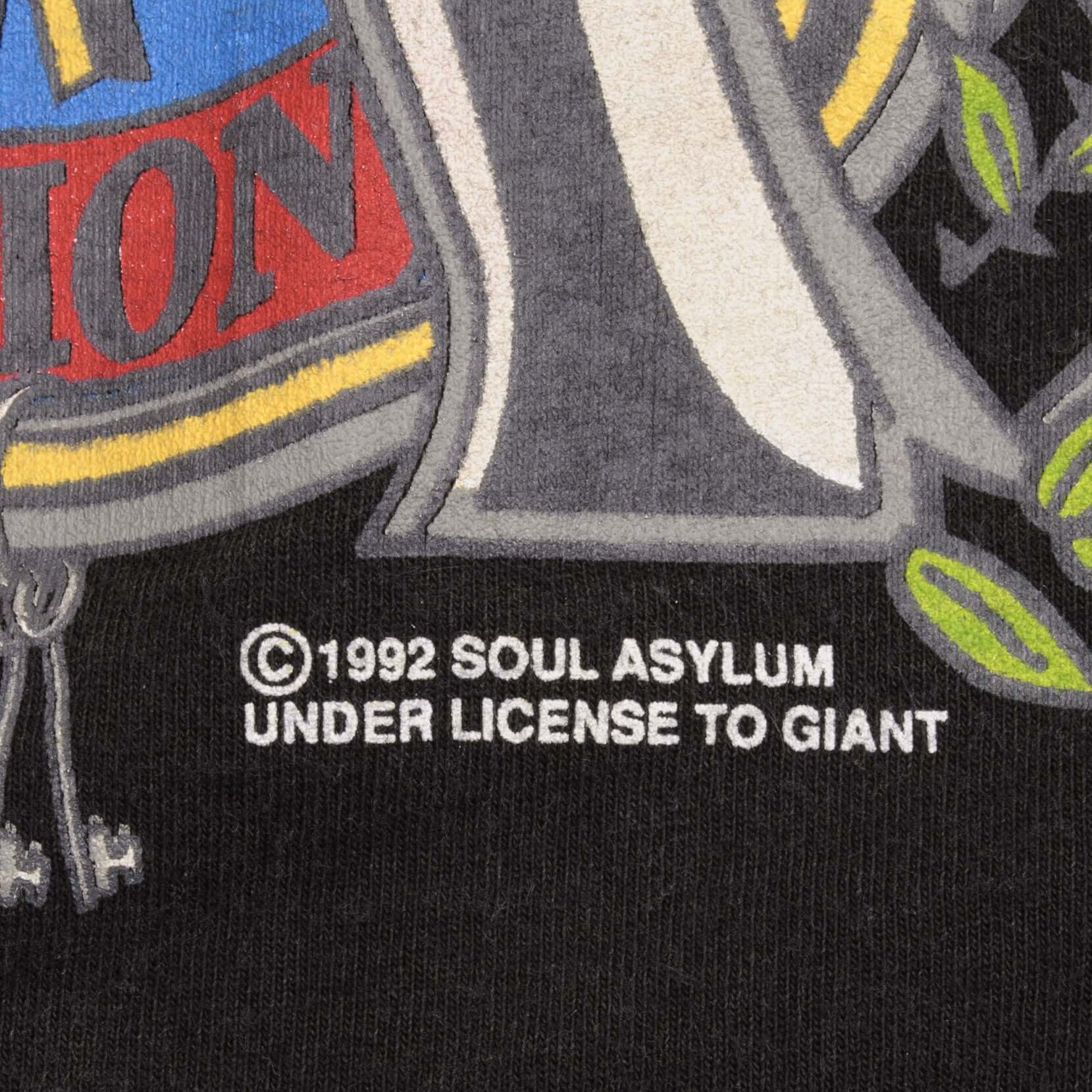 Vintage Soul Asylum Grave Dancers Union 1992 Giant Tee Shirt Large Made In USA With Single Stitch Sleeves
