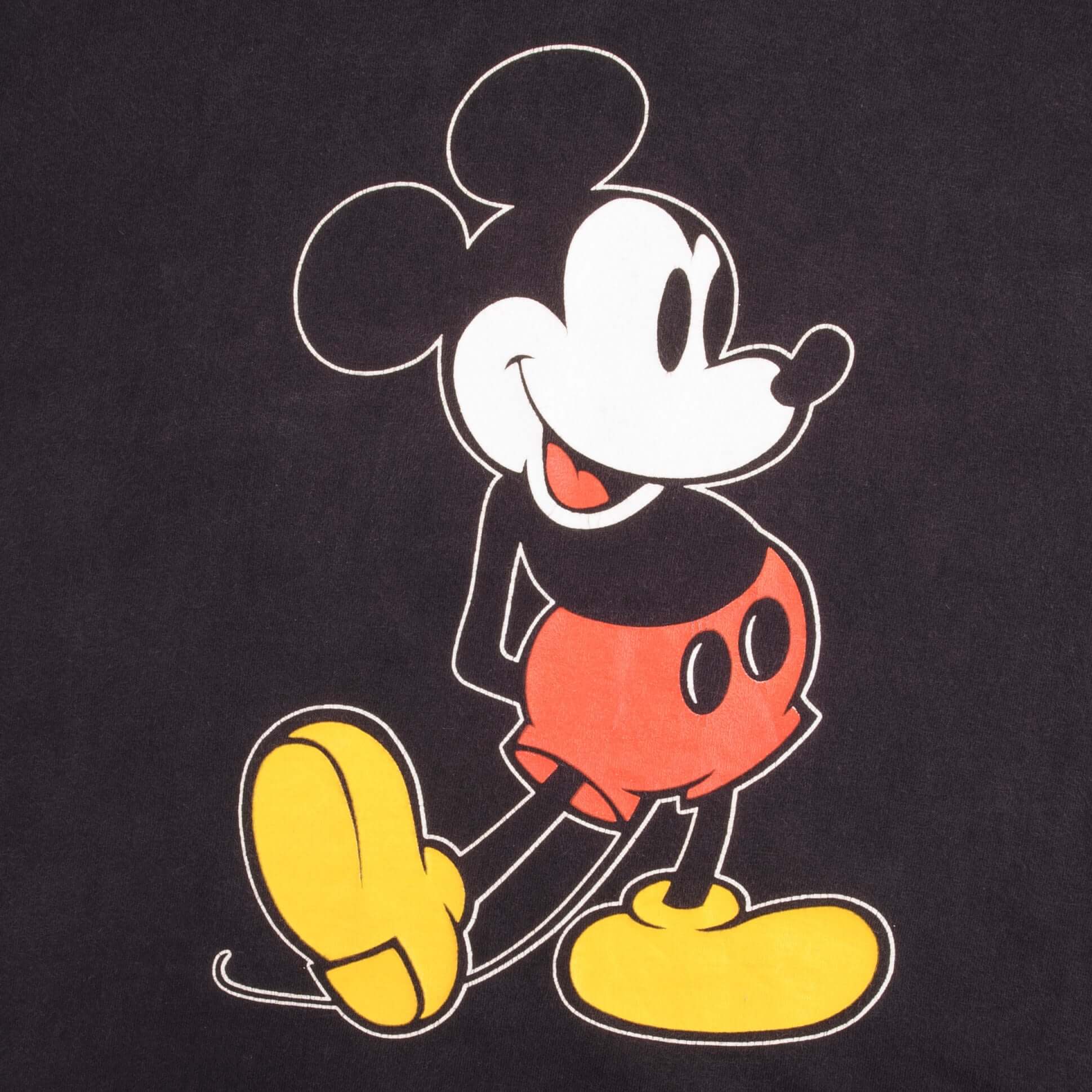 Vintage Black Disney Mickey Mouse 1990S Tee Shirt Size Medium With Single Stitch Sleeves
