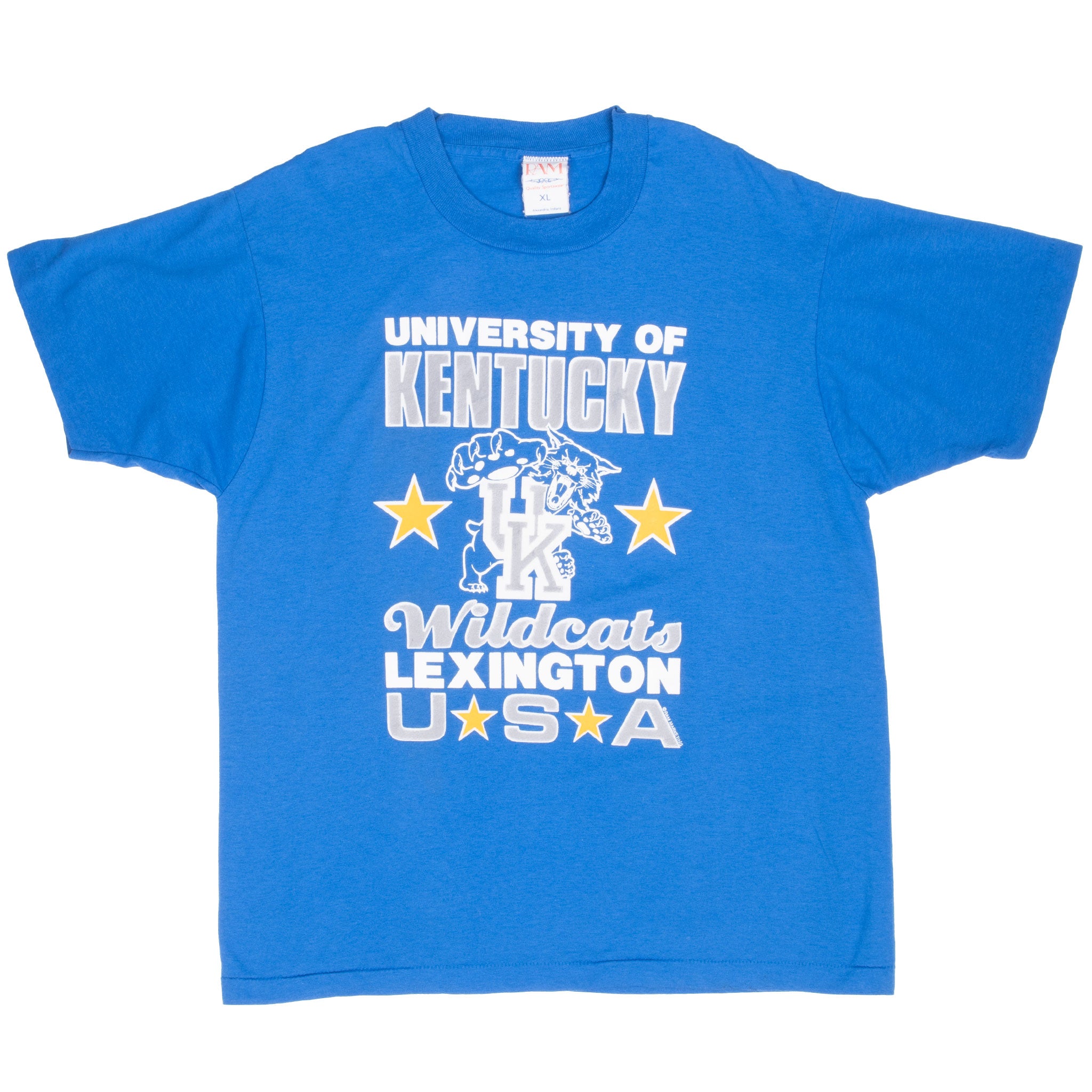Vintage Ncaa University Of Kentucky Wildcats 1990S Tee Shirt Size Large Made In Usa With Single Stitch Sleeves