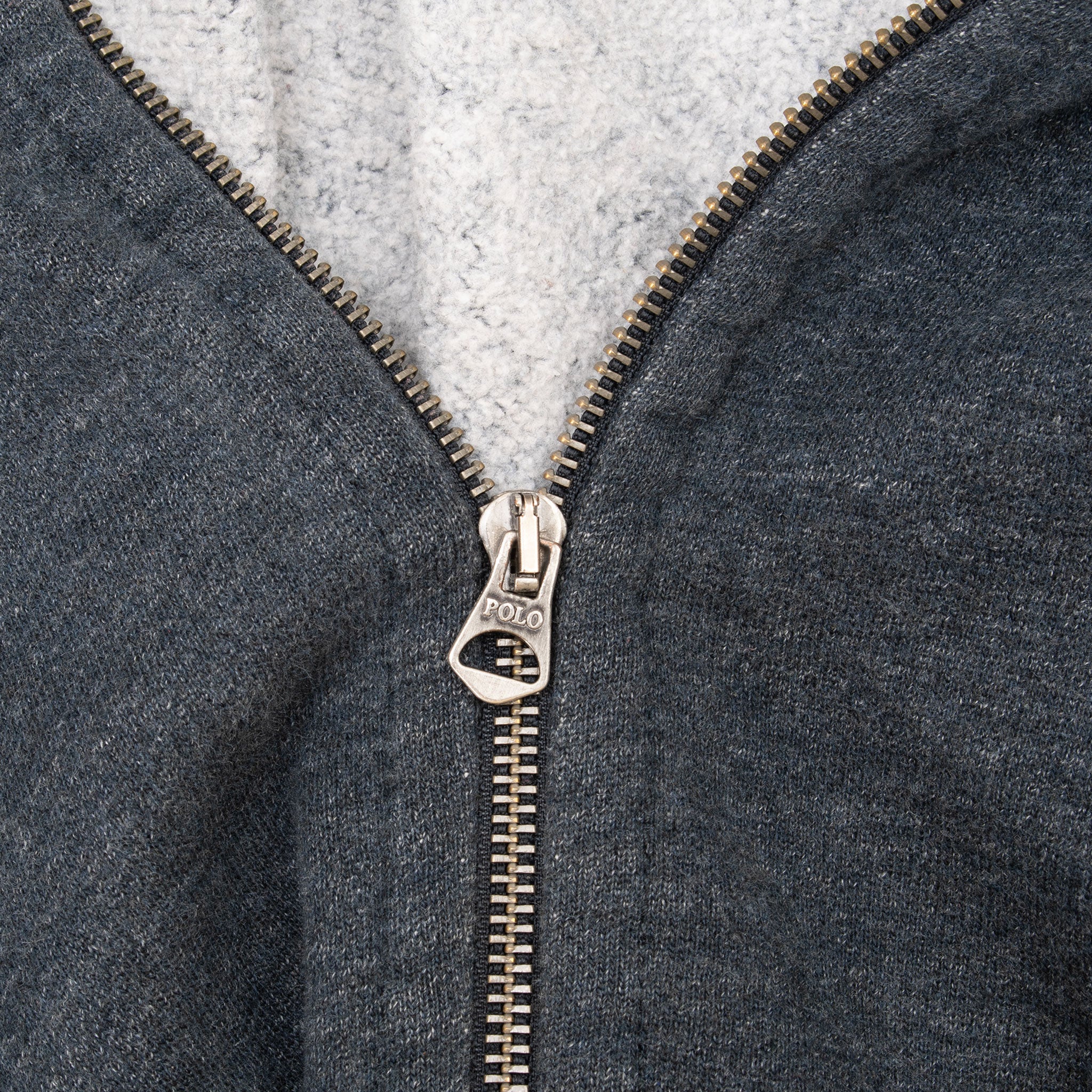 VINTAGE RALPH LAUREN FULL ZIP DARK GREY HOODIE SWEATSHIRT 2XL BIG