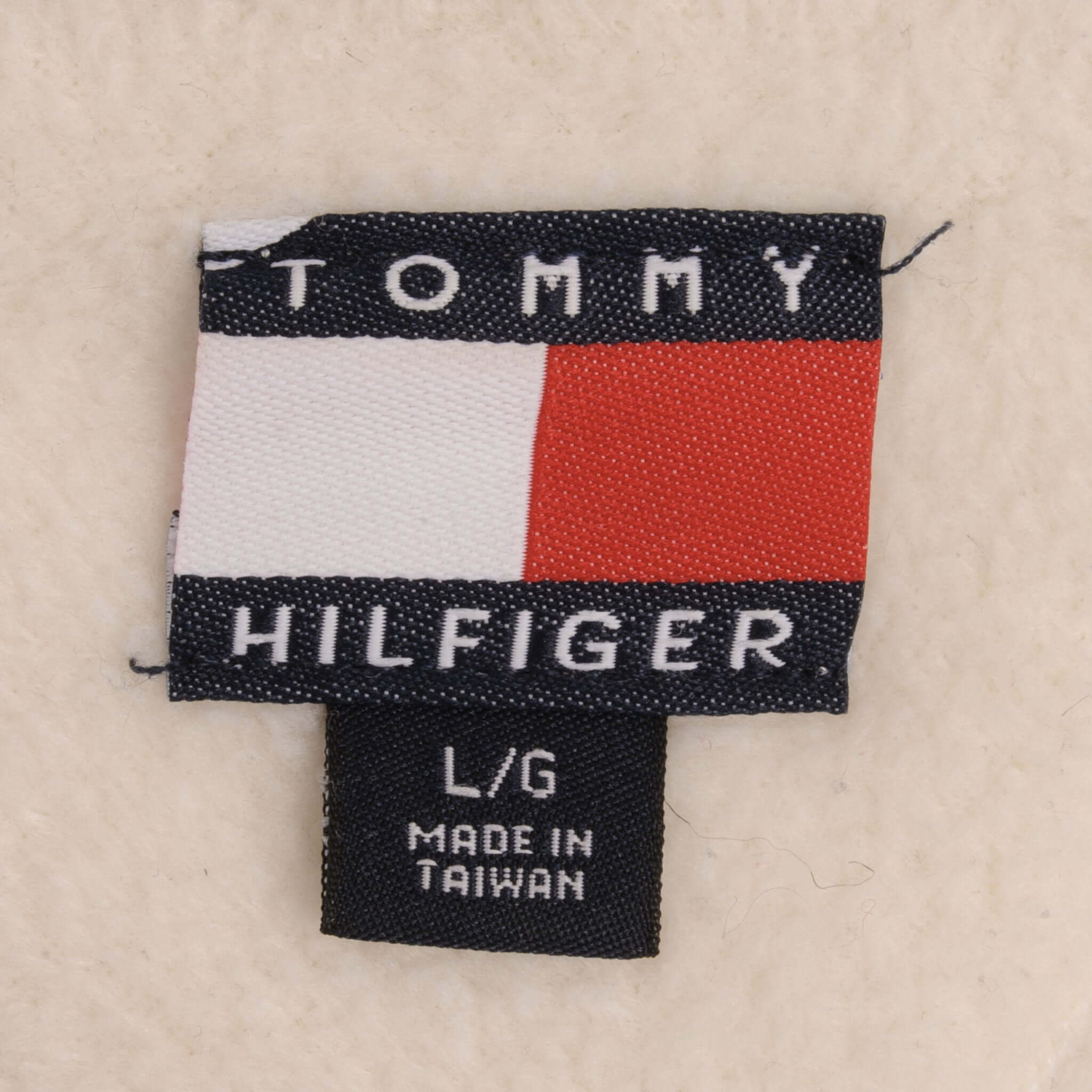 Vintage Tommy Hilfiger Beige Creme Hooded Jacket 1990S Size Large