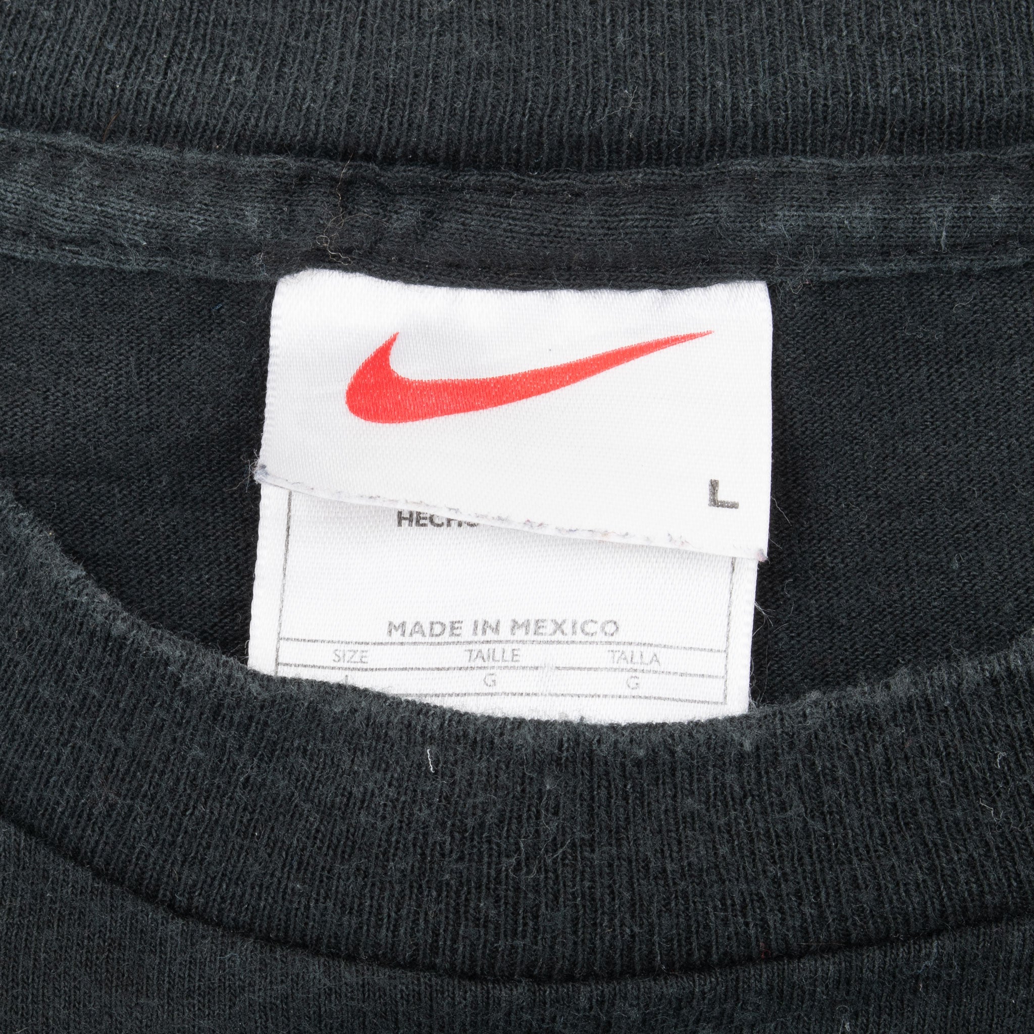 Vintage Nike Black Classic Swoosh Tee Shirt 1990S Size Large