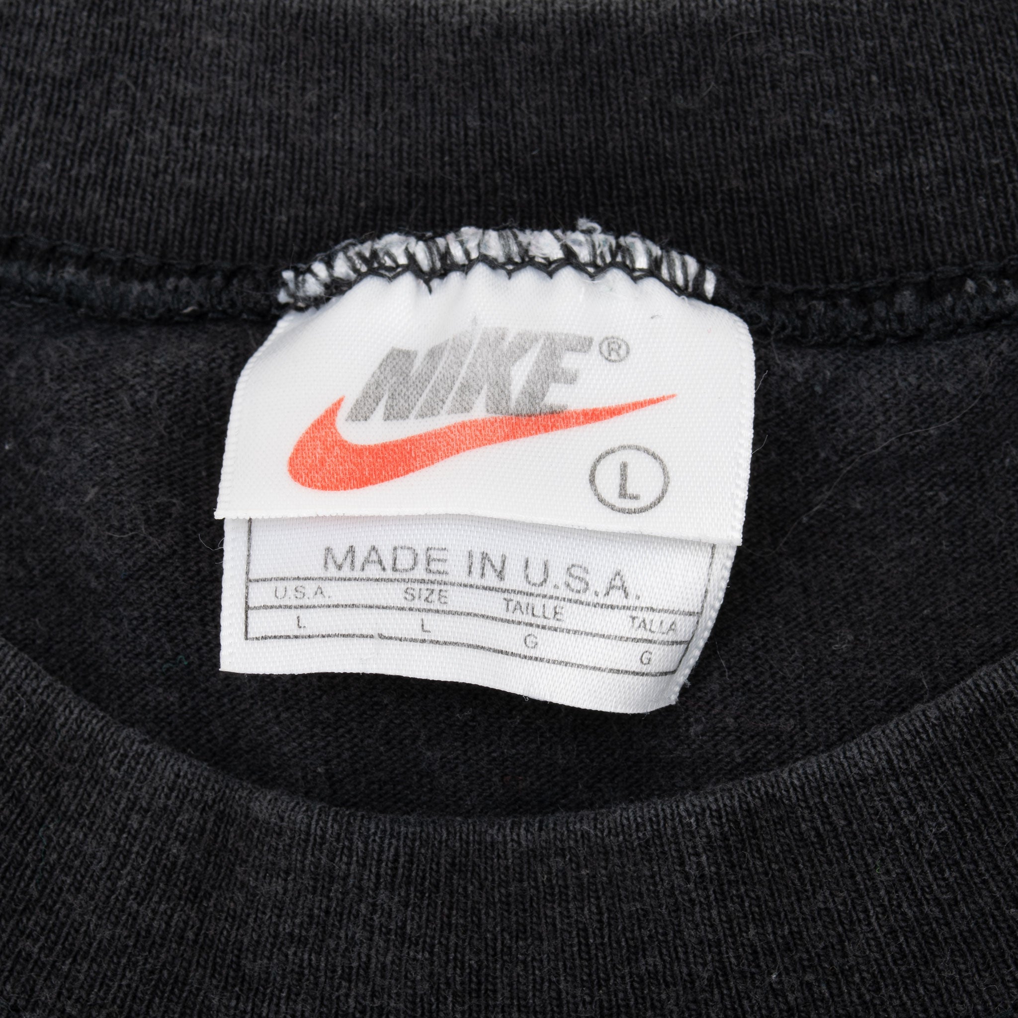 Vintage Nike Spellout Swoosh Black Tank Top Tee Shirt 1990S Size Large Made In Usa