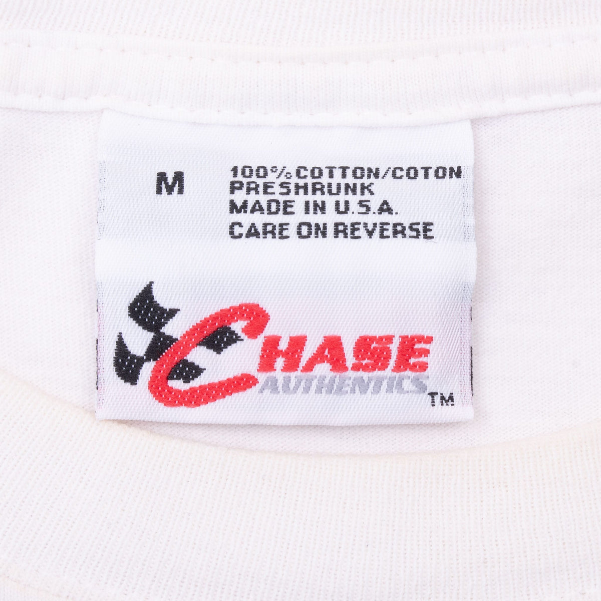 Chase Authentics neck tag marked medium, 100% cotton, preshrunk and made in USA