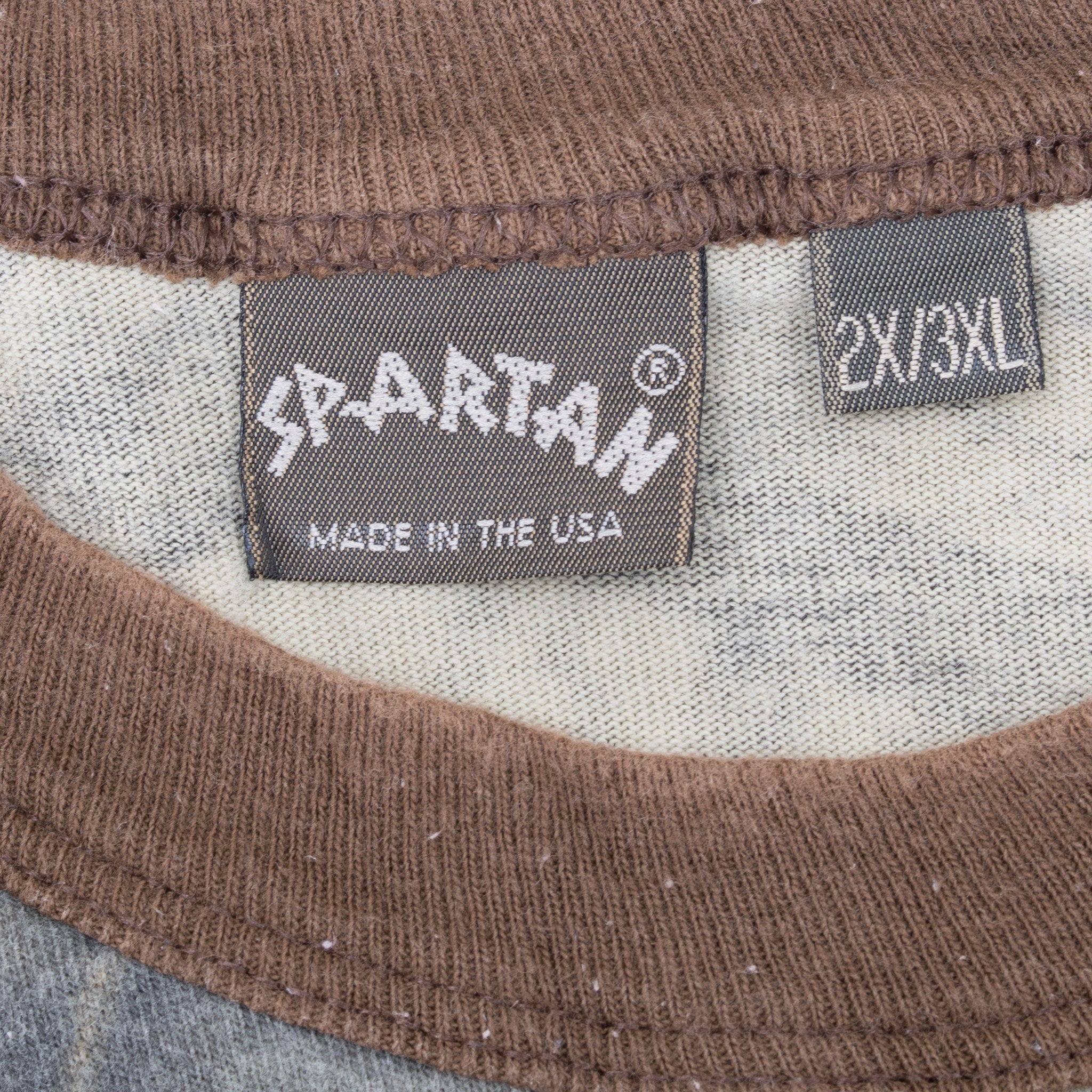 Vintage Hunting Advantage Timber Camo Pocket Tee Shirt 1990S Size 3XL Made In USA With Single Stitch Sleeves