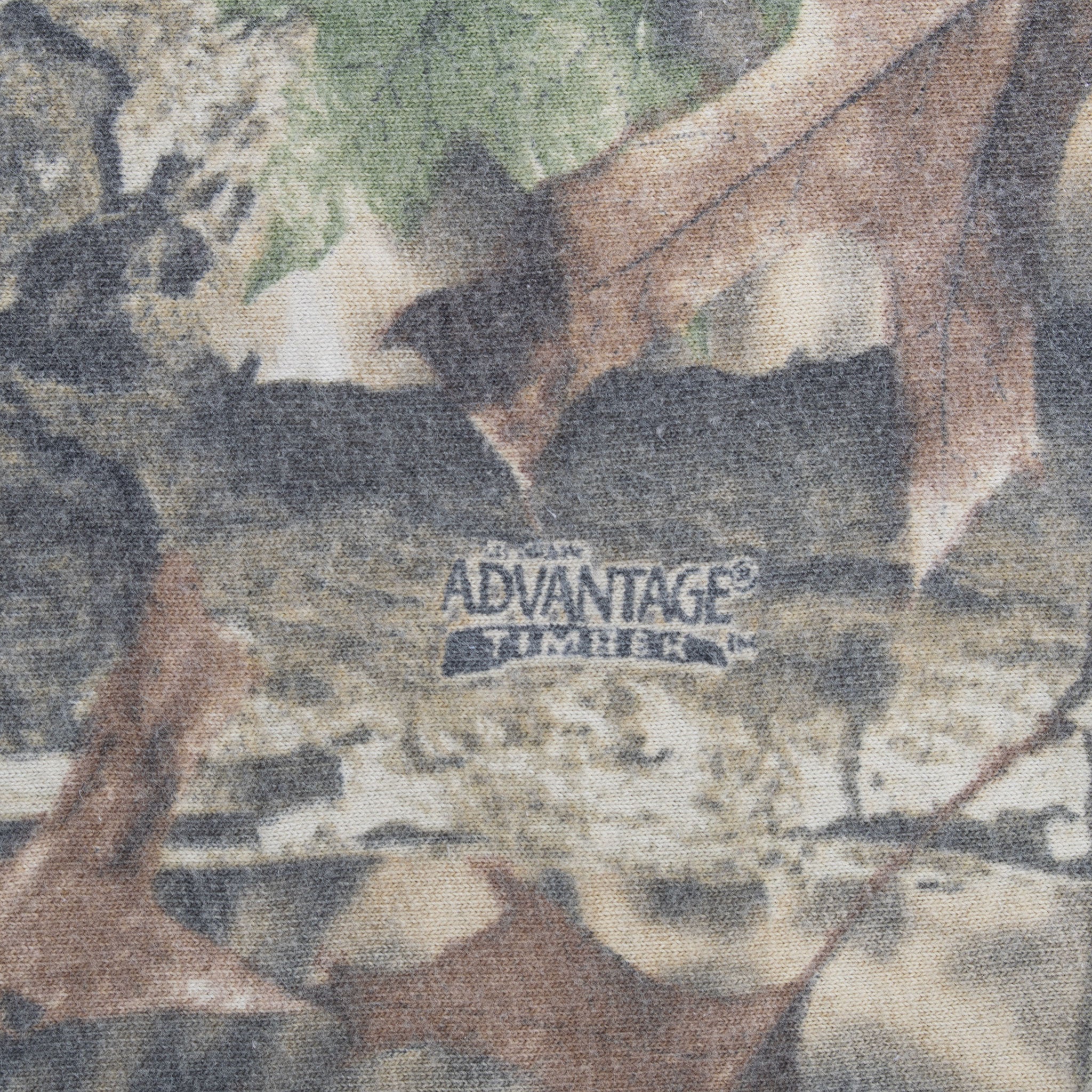 Vintage Hunting Advantage Timber Camo Pocket Tee Shirt 1990S Size 3XL Made In USA With Single Stitch Sleeves