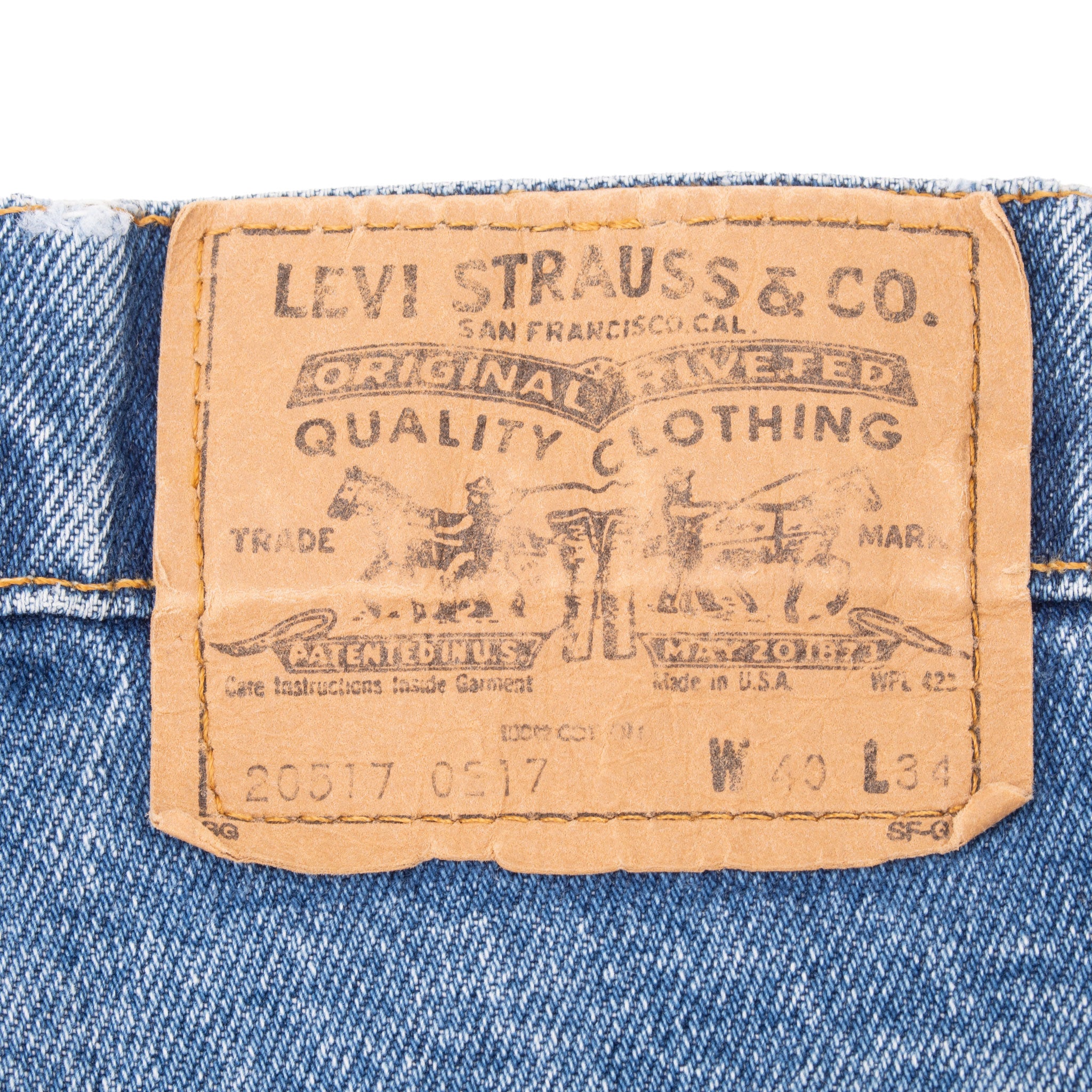 Vintage Levis 517 Bootcut Orange Tab Indigo Jeans 1980S Size 39X29 Made In Usa
Size On Tag 40X34 Actual Size 39X29 
Back Button #549
Not Original Hem