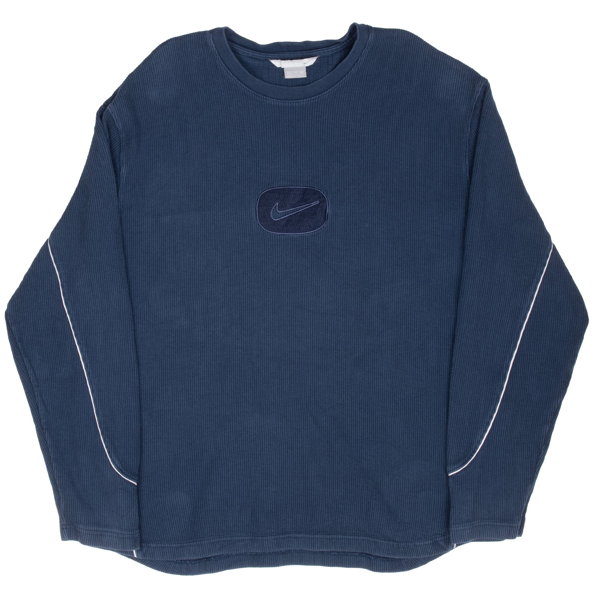 Vintage Nike Big Swoosh Navy Blue Sweatshirt 2000S Size 2XL