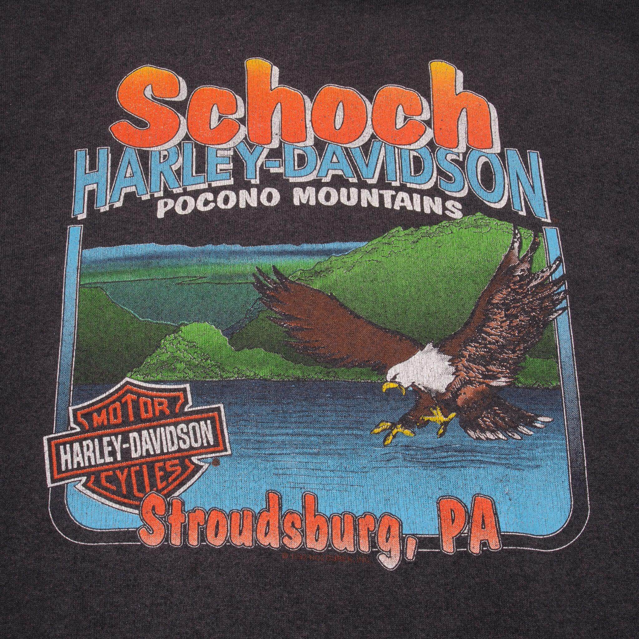 Vintage Harley Davidson Schoch Ponoco Mountain Stroudsburg, PA 1992 Sweatshirt Size Large Made In USA