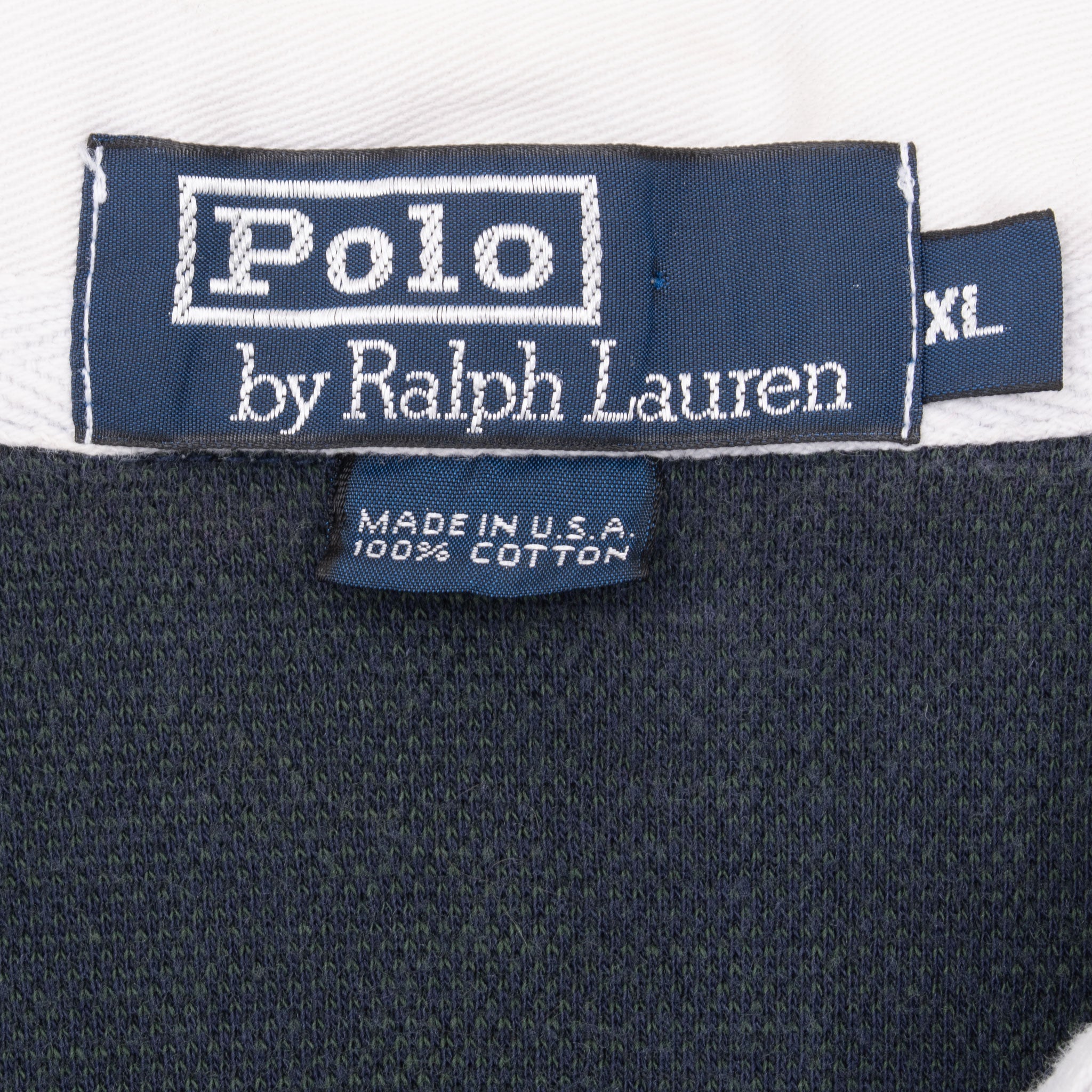 Vintage Ralph Lauren Plaid Rugby Polo Shirt 1990S Size XL Made In Usa