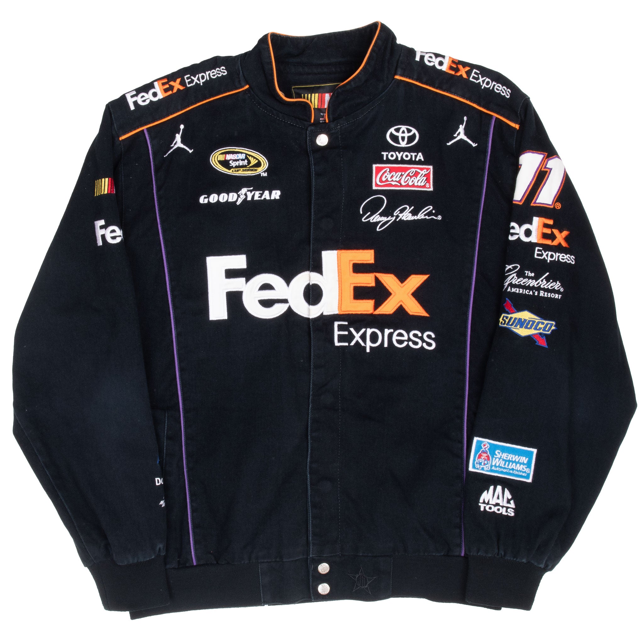 Vintage Nascar Danny Hamlin Fedex Racing Jeff Hamilton Jacket 2000S Size Large