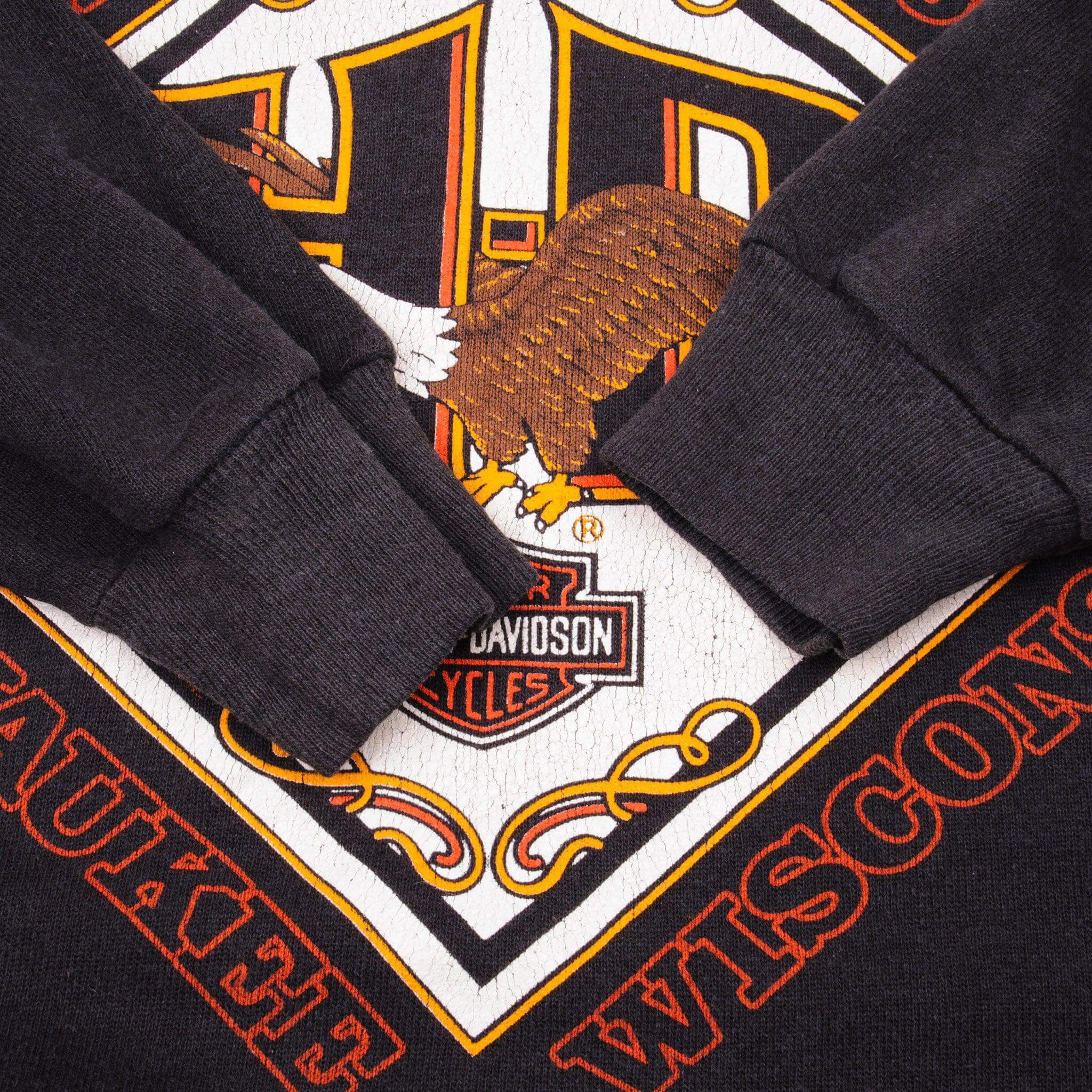 Vintage Harley Davidson 1988 Milwauckee Wisconsin Ted's Alton, IL Sweatshirt Size Medium Made In USA