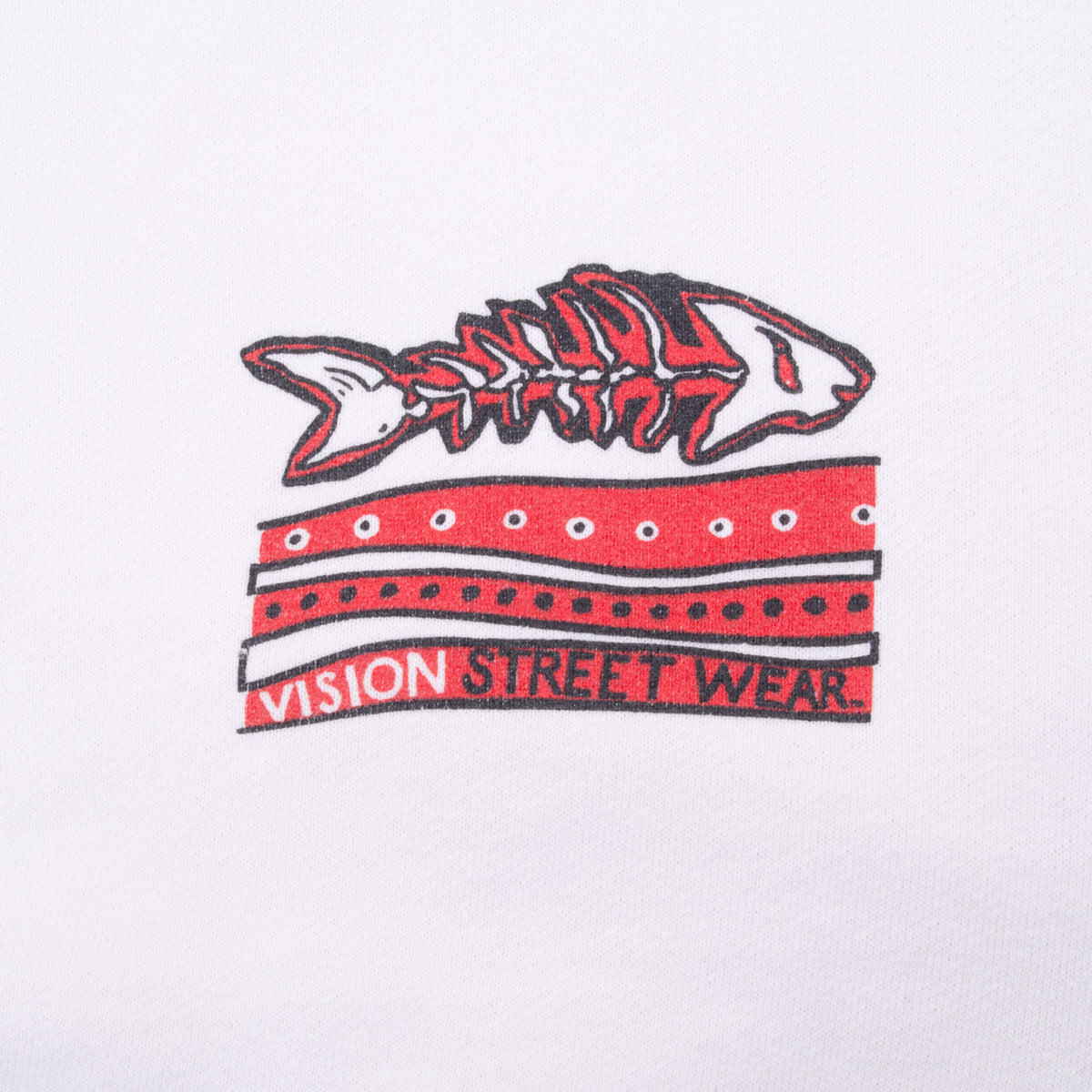 Vintage Vision Street Wear White Sweatshirt 1989 Size Small
