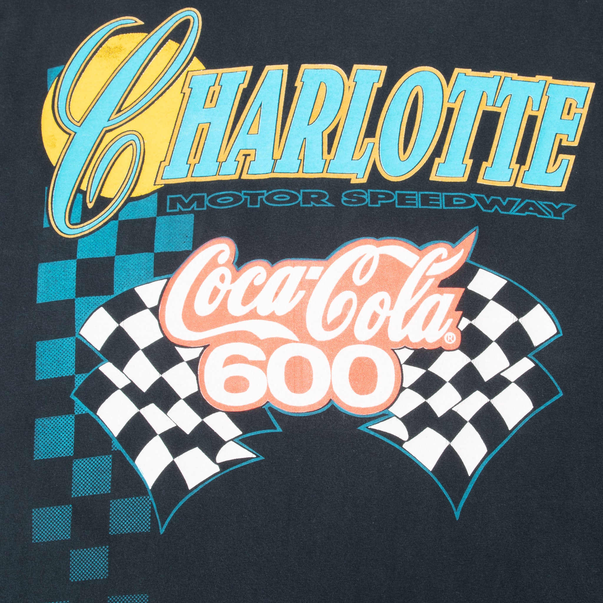 Vintage Nascar Charlotte Coca Cola Motor Speedway 1990S Tee Shirt Size Large Made In Usa With Single Stitch Sleeves