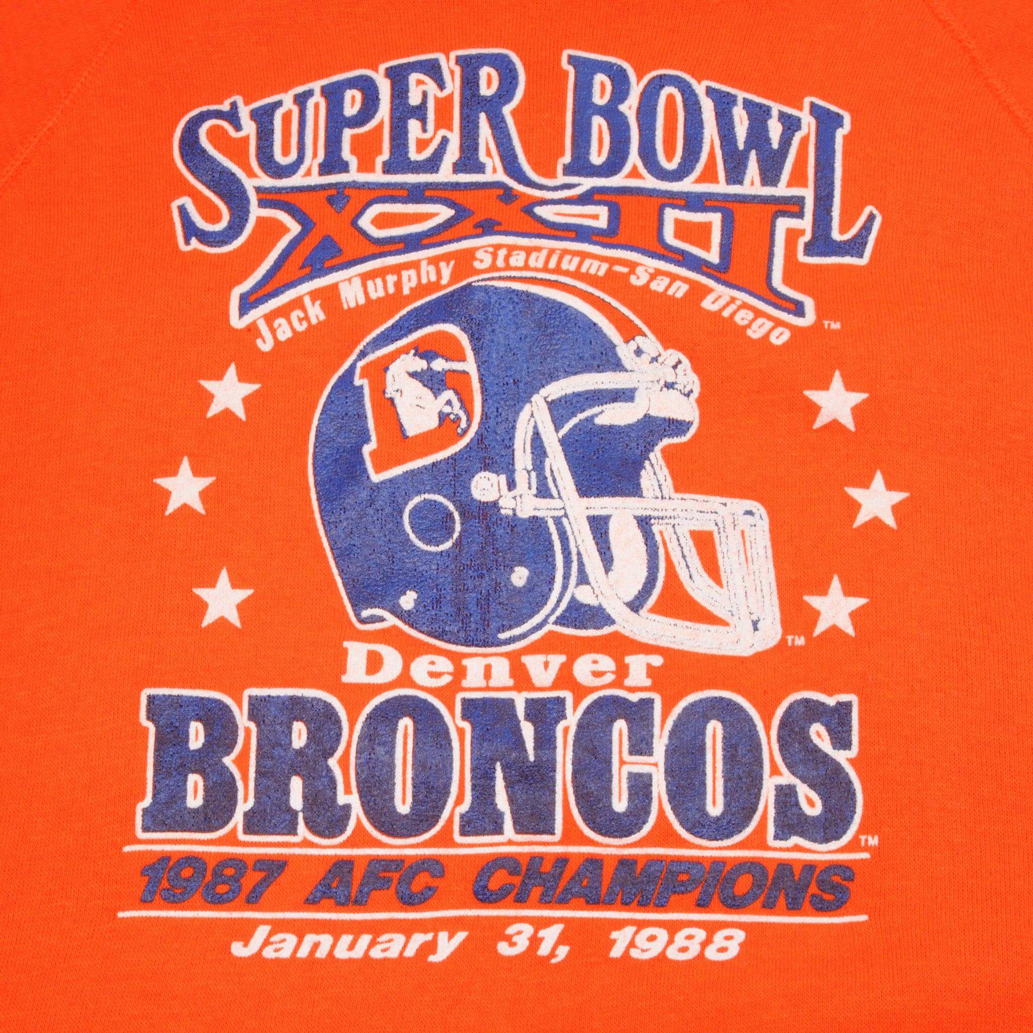 Vintage NFL Denver Broncos Super Bowl XXII 1988 Sweatshirt Size Medium Made Usa