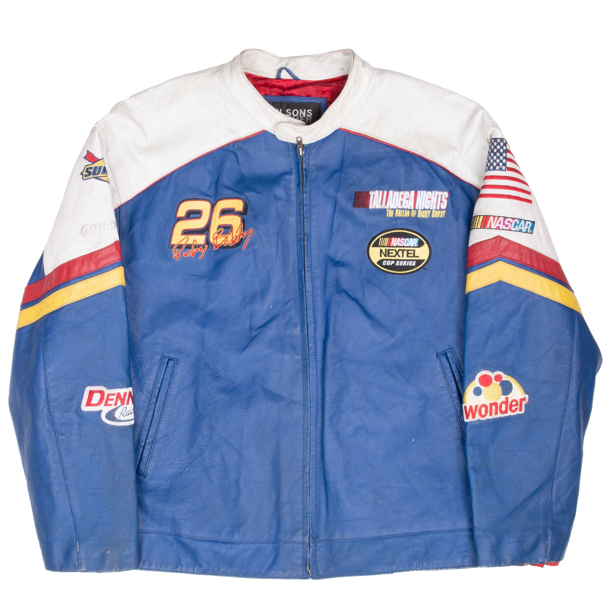 Vintage Nascar Rocky Bobby #26 Wonder Leather Racing Jacket 2000S Size XL
