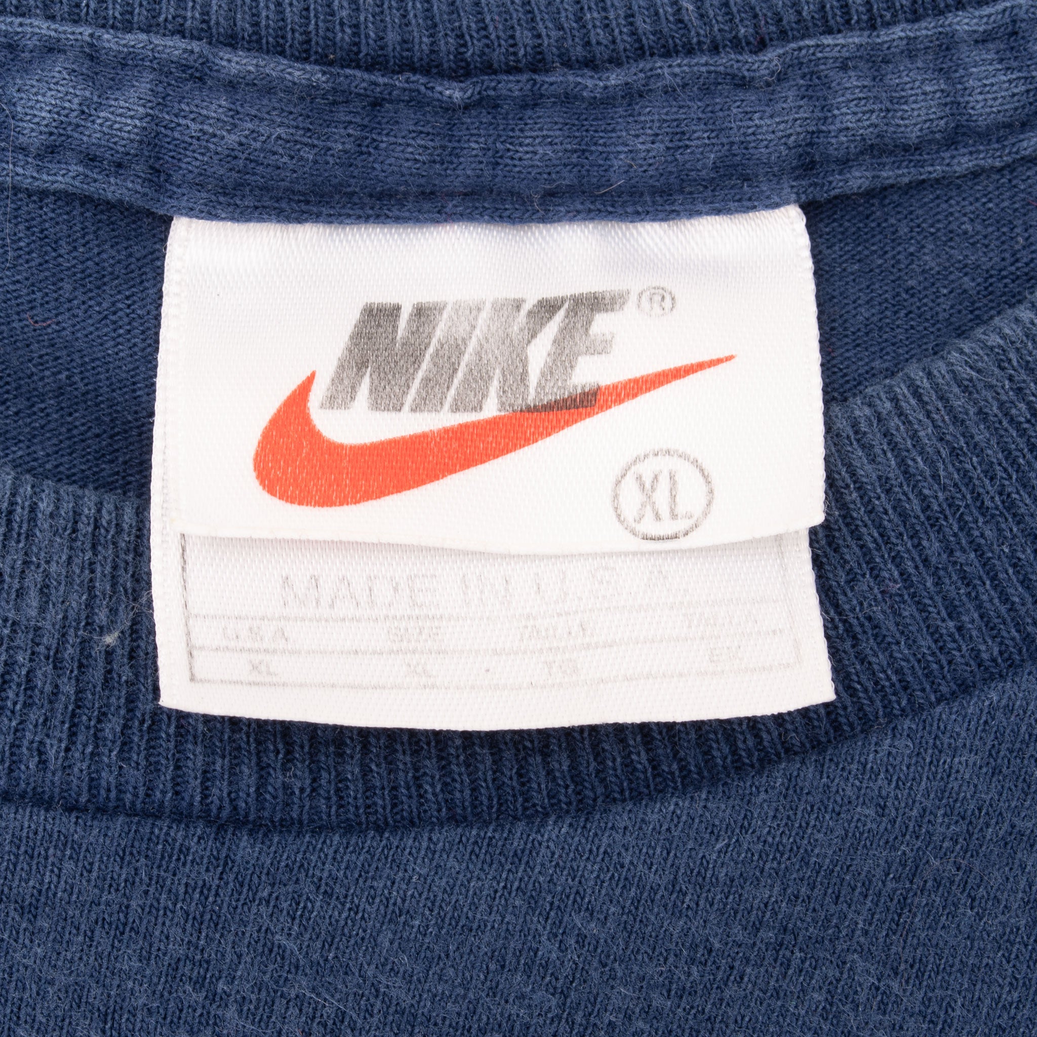 Vintage Nike Big Swoosh Blue Tee Shirt Late 1990s Size XL Made In USA