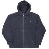 VINTAGE RALPH LAUREN FULL ZIP DARK GREY HOODIE SWEATSHIRT 2XL BIG