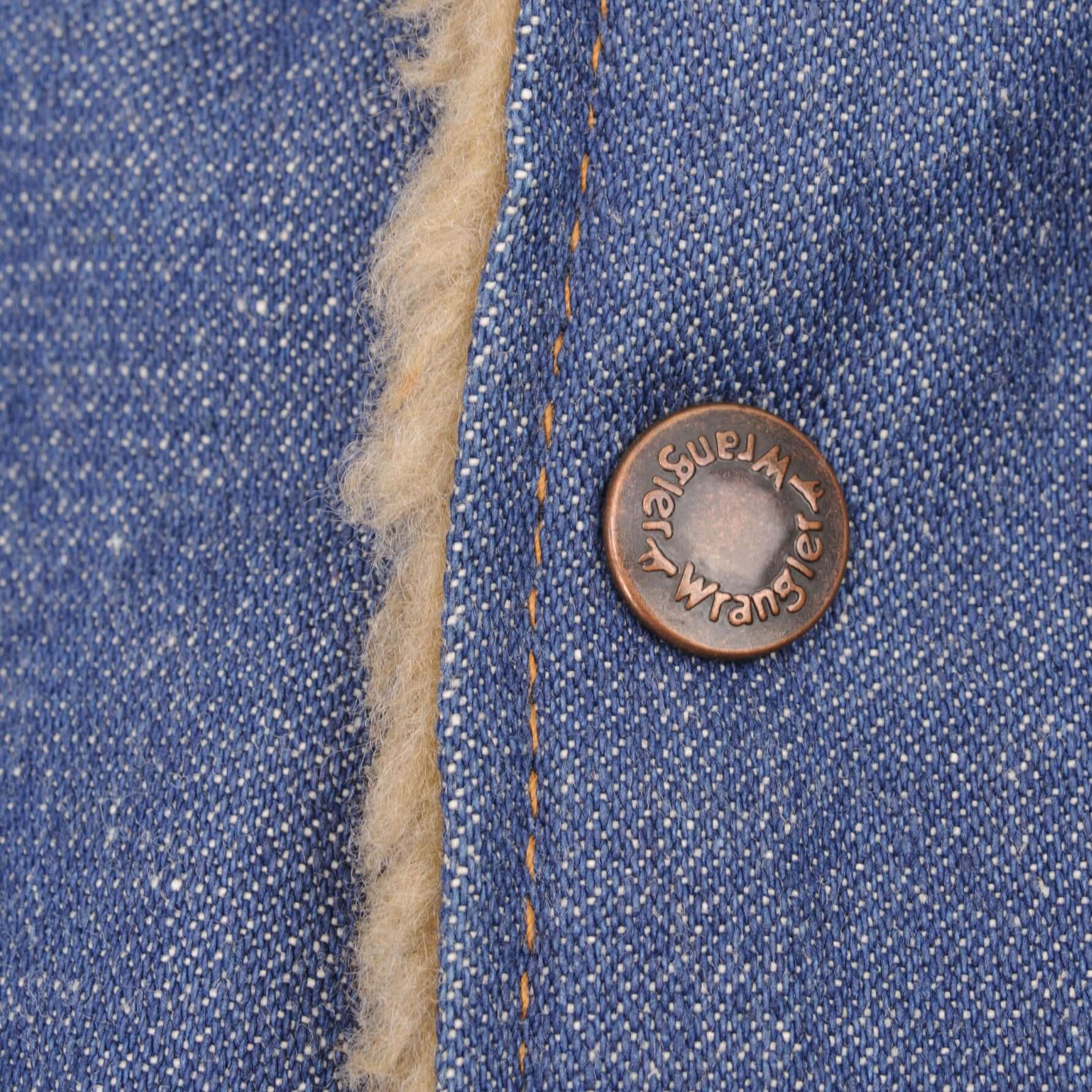 Vintage Deadstock With Tags Wrangler Fur Lined Jacket With Corduroy Collar 1970S Size 44 Made In Usa