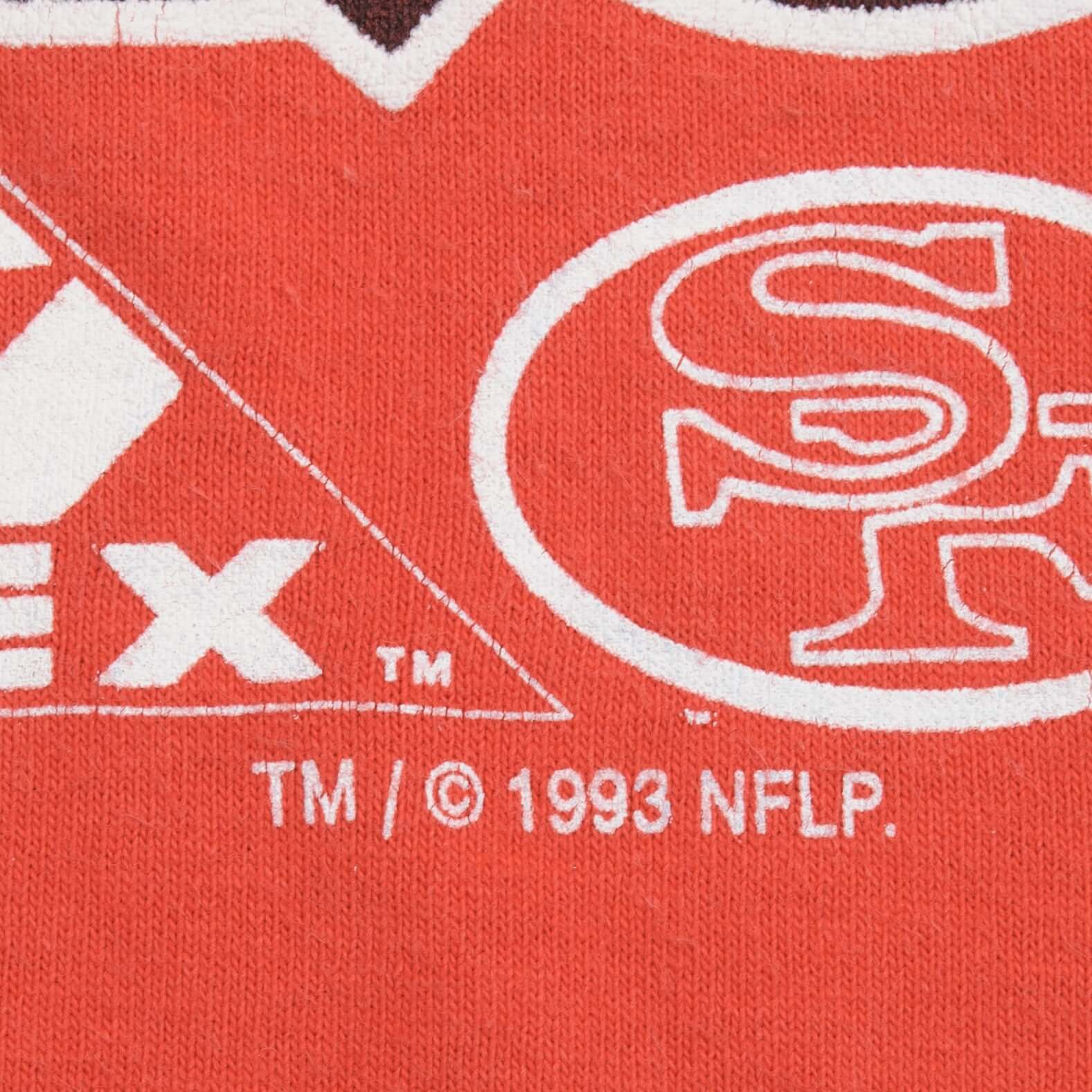 Vintage NFL San Francisco 49ERS 1993 Tee Shirt Size Medium Made In USA With Single Stitch Sleeves