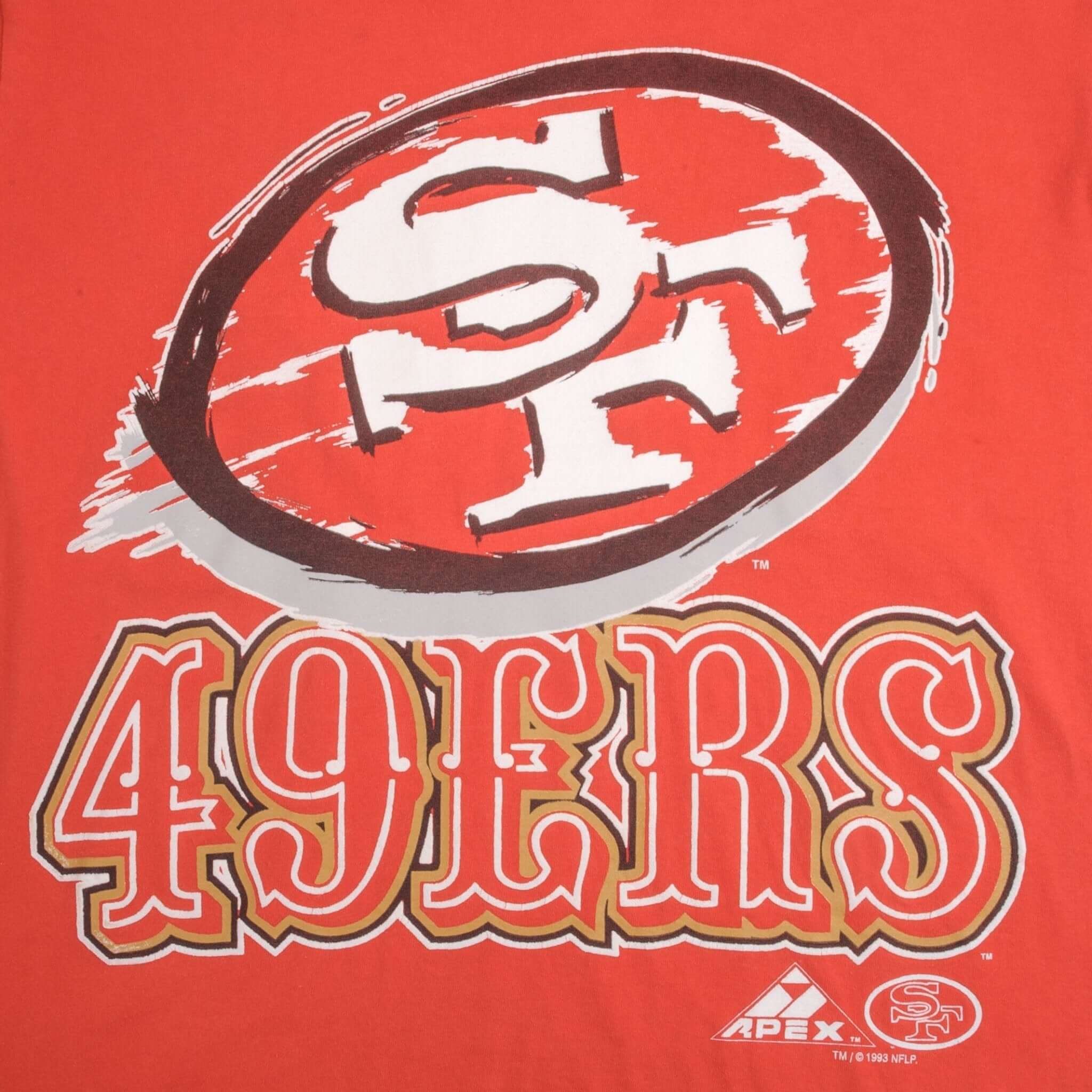 Vintage NFL San Francisco 49ERS 1993 Tee Shirt Size Medium Made In USA With Single Stitch Sleeves