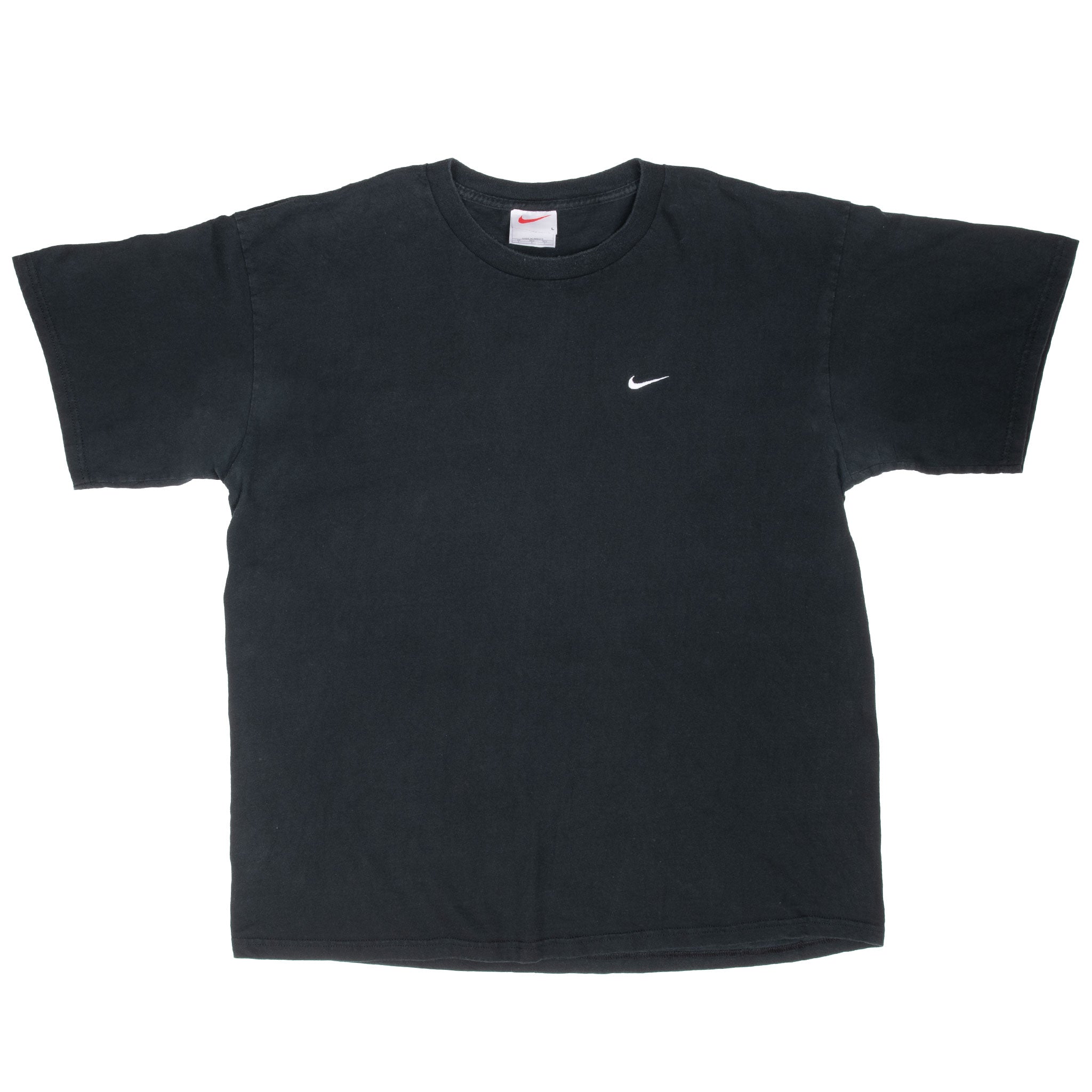 Vintage Nike Black Classic Swoosh Tee Shirt 1990S Size Large