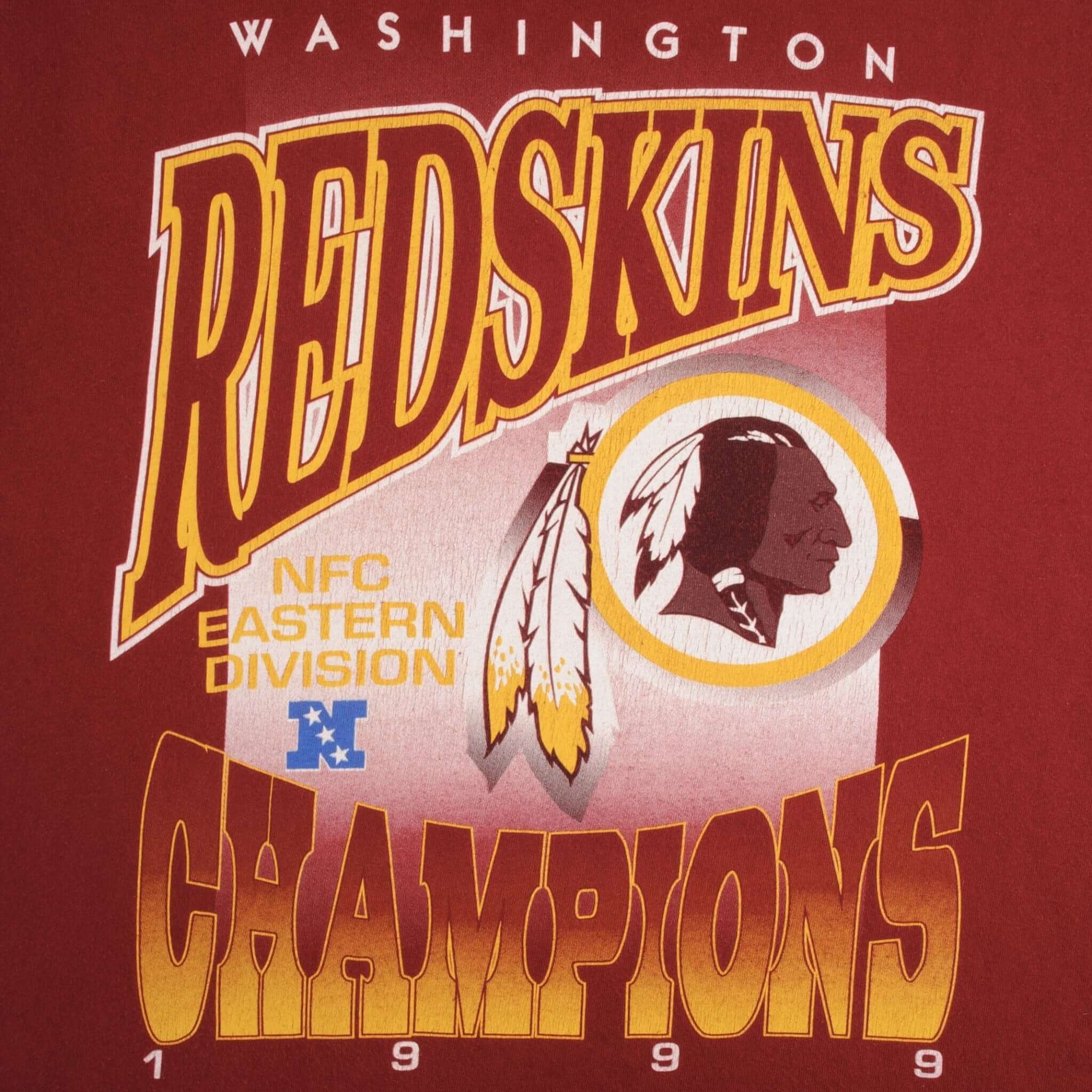 Vintage Nfl Washington Redskins Nfc Champions 1999 Tee Shirt Size Large