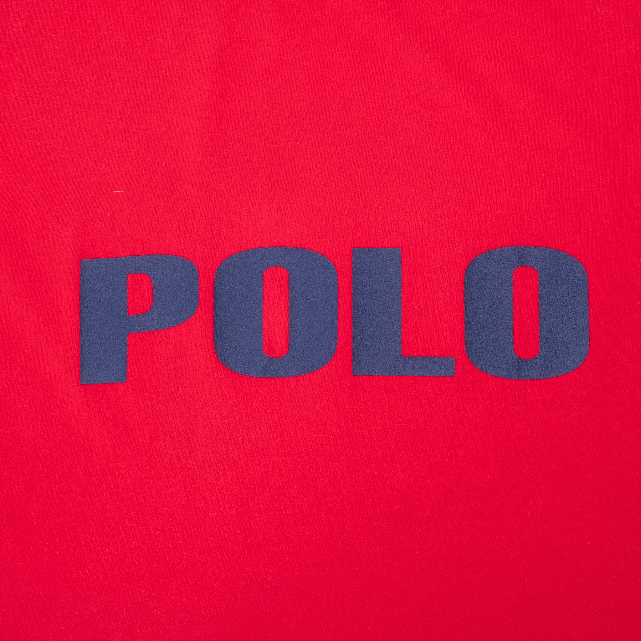 Vintage Ralph Lauren Polo Sport Red Tee Shirt 1990S Size XL With Single Stitch Sleeves With Single Stitch Sleeves